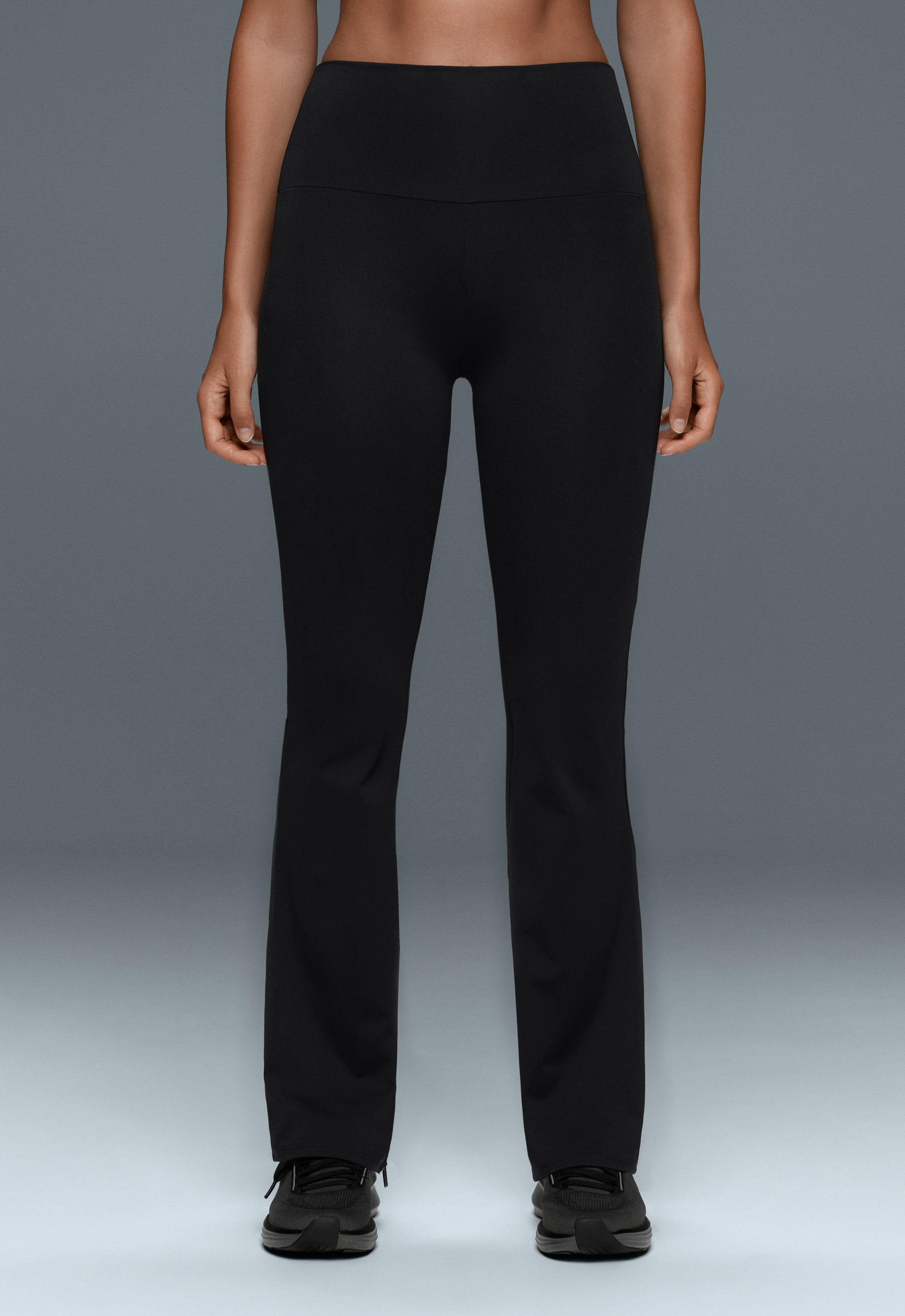 High-rise Comfortlux flare trousers - BLACK