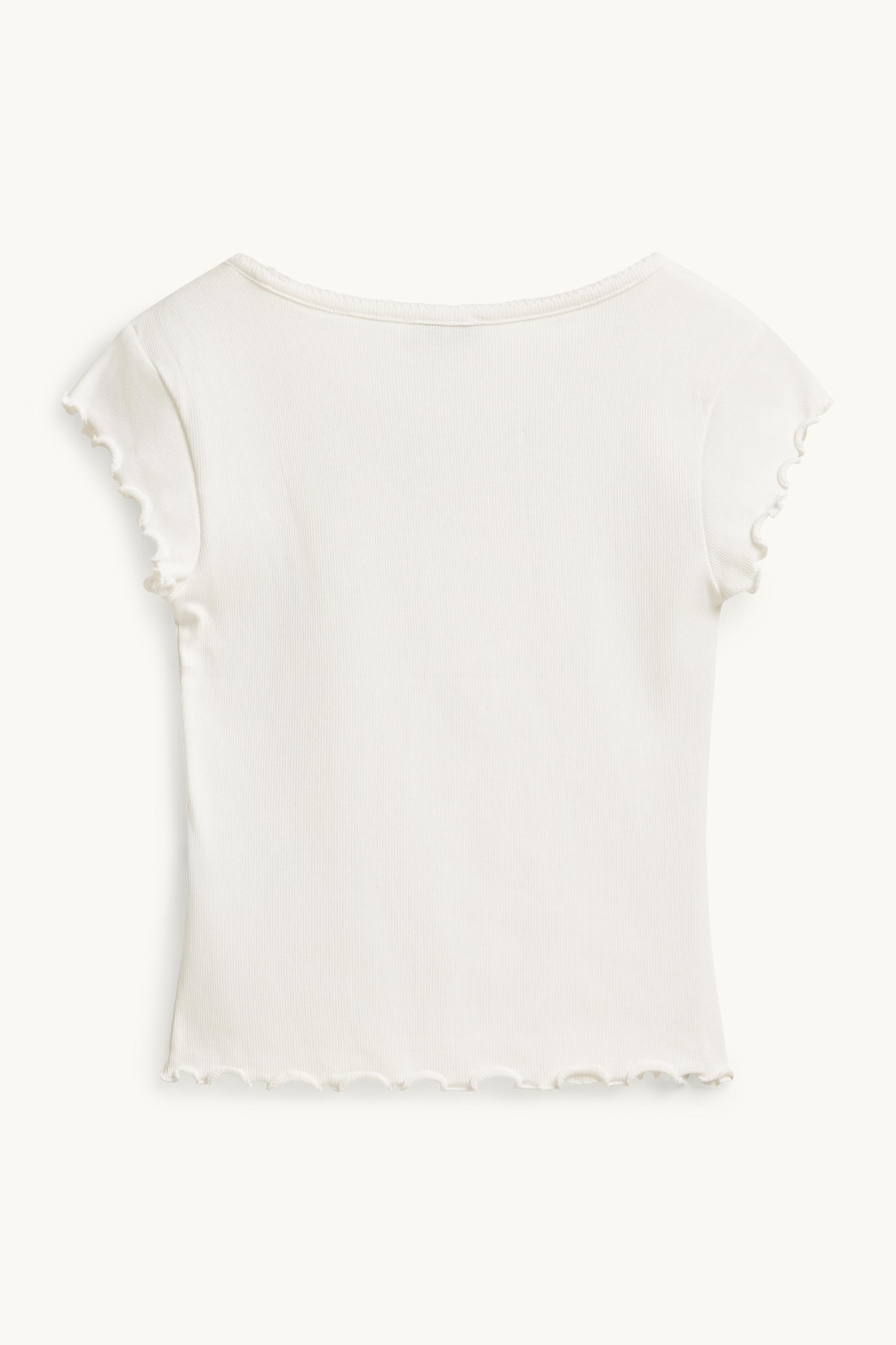 T-shirt - slim fit - ribbed white
