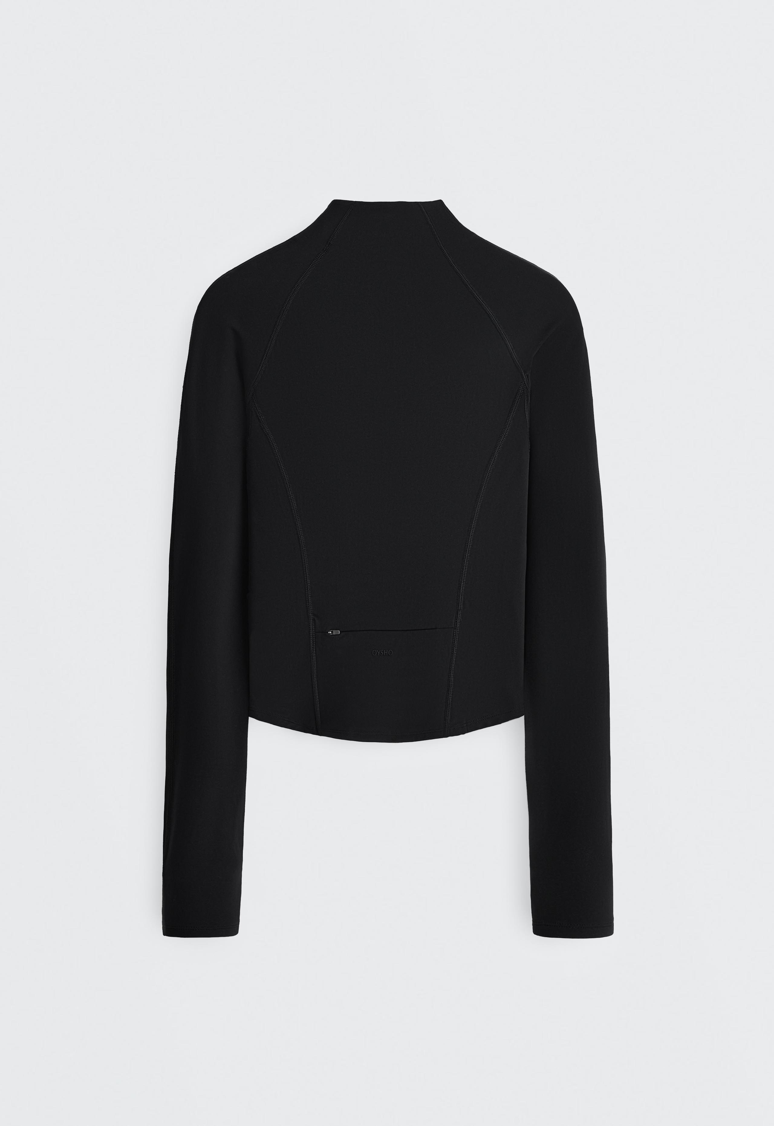 Light warm technical jacket with seams - BLACK