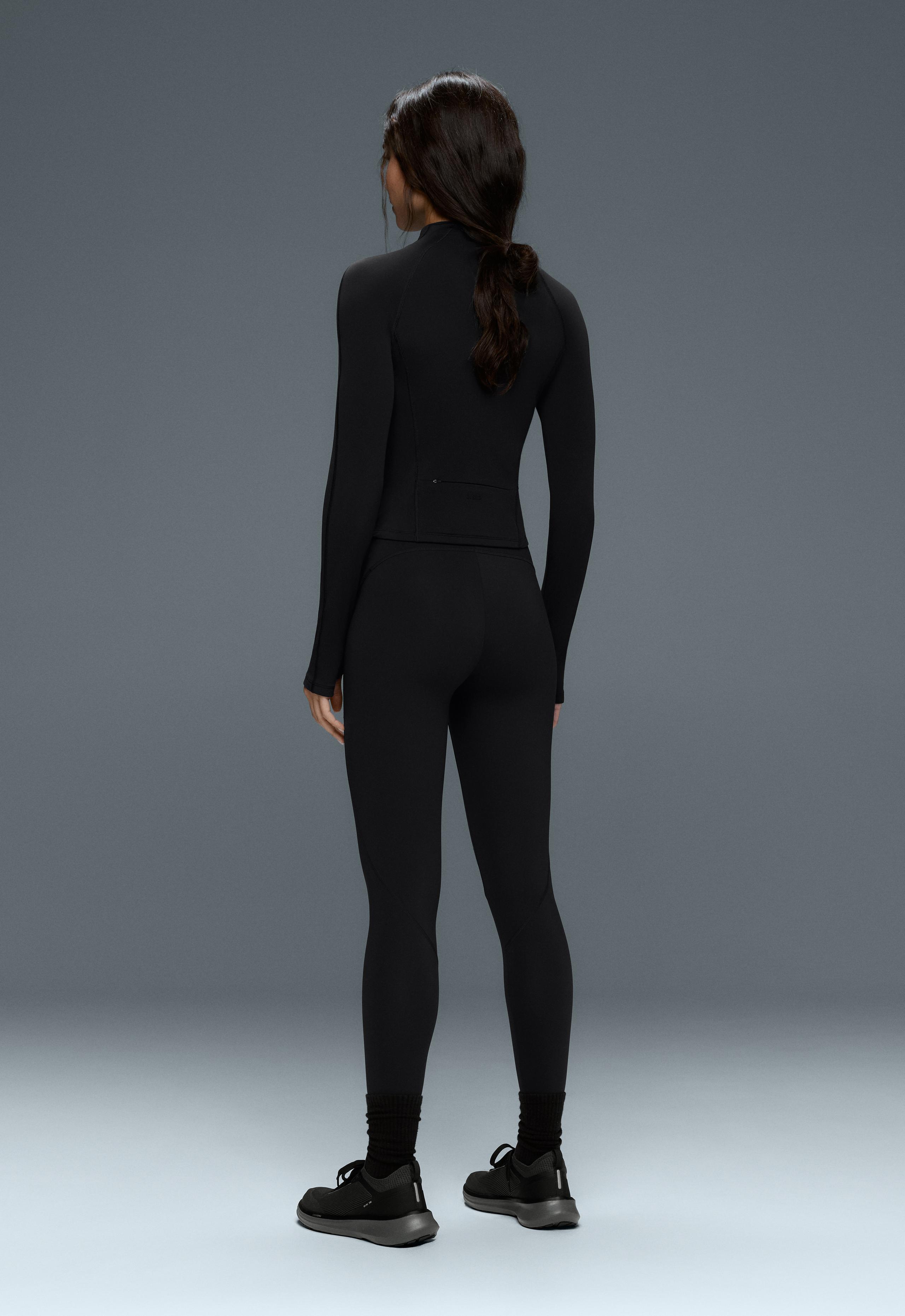 Light warm technical jacket with seams - BLACK