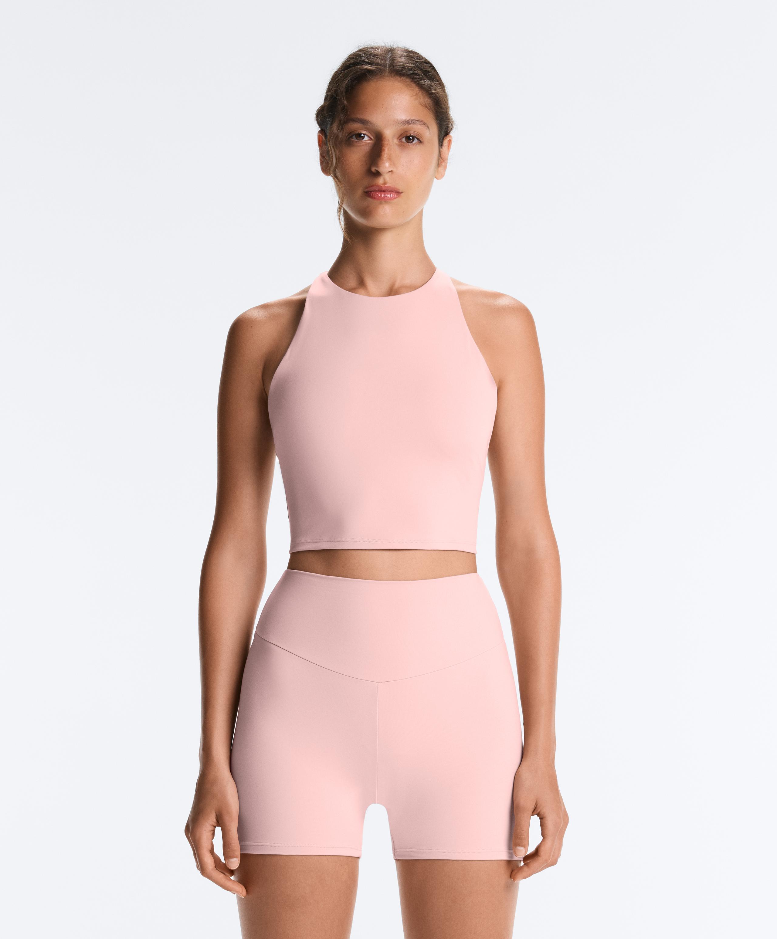 Comfortlux strappy tank top with cups - CLOUD PINK