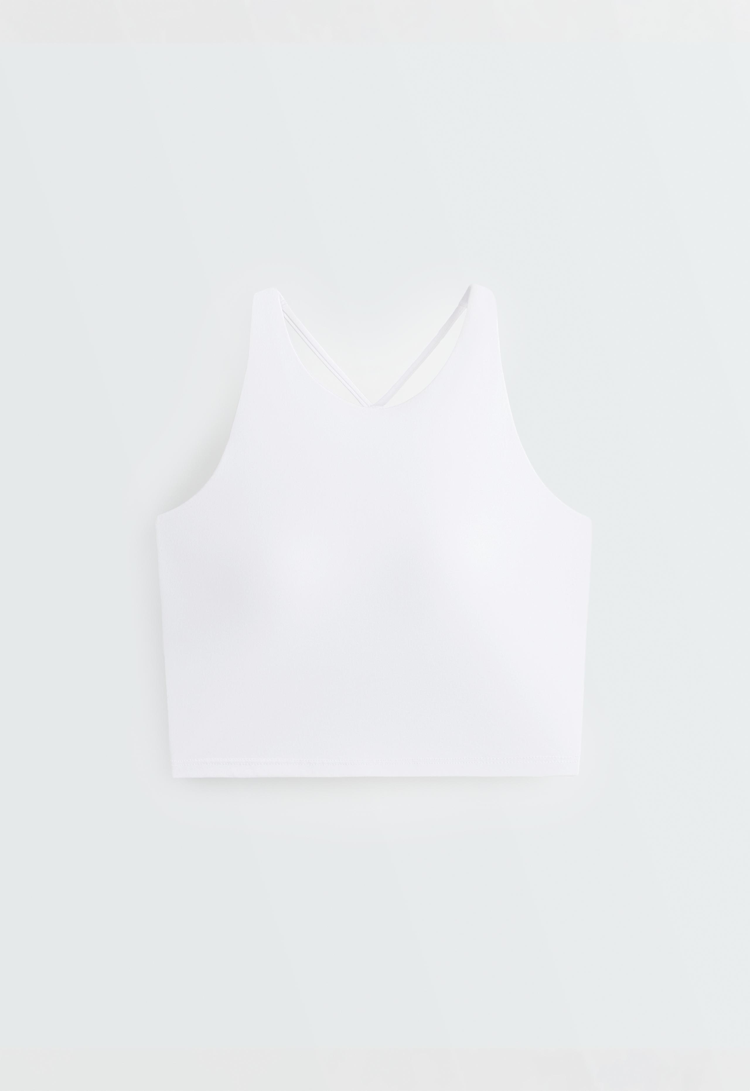 Comfortlux strappy tank top with cups - WHITE