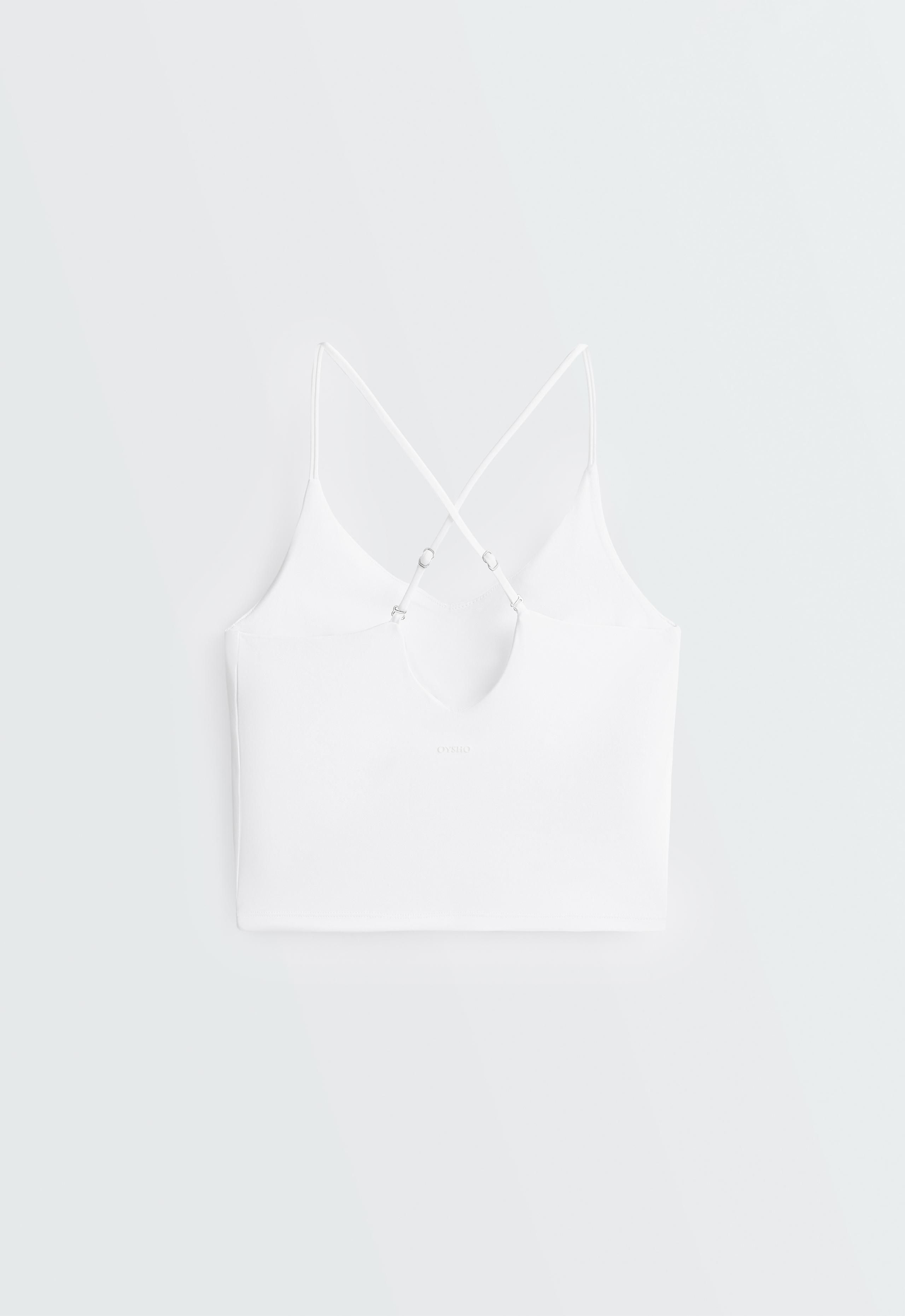 Comfortlux strappy tank top with cups - WHITE