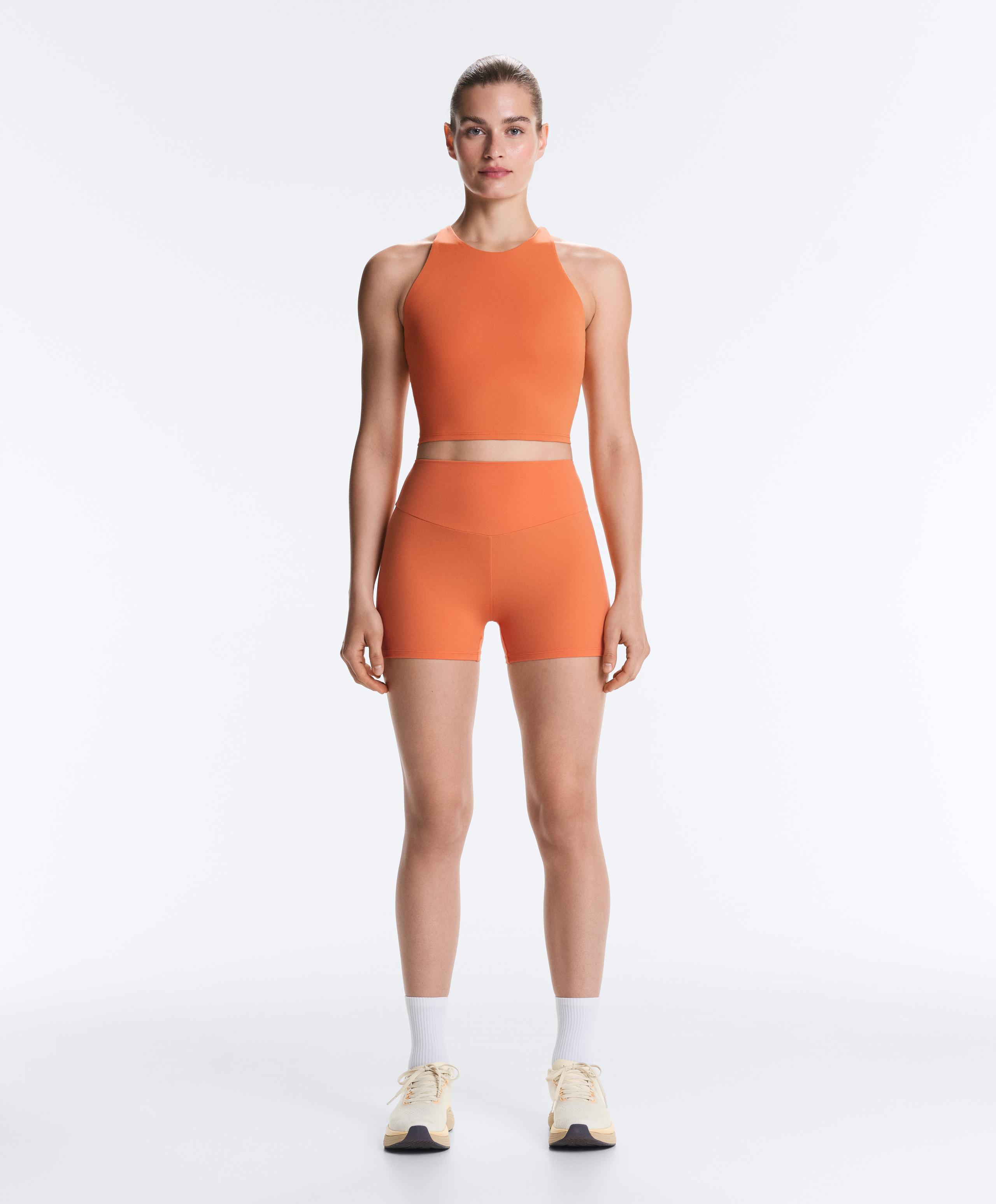 Comfortlux strappy tank top with cups - WASHED ORANGE