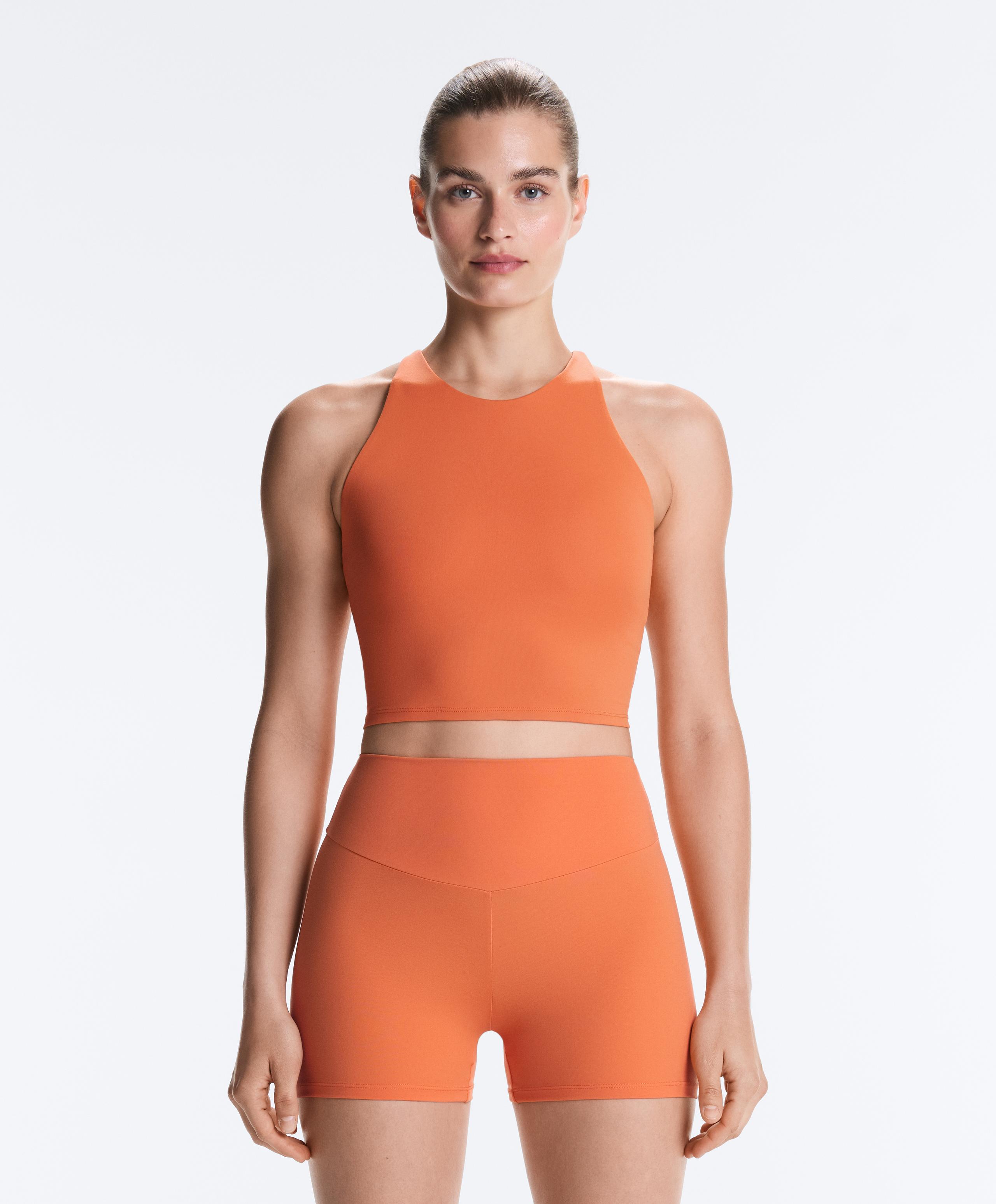 Comfortlux strappy tank top with cups - WASHED ORANGE