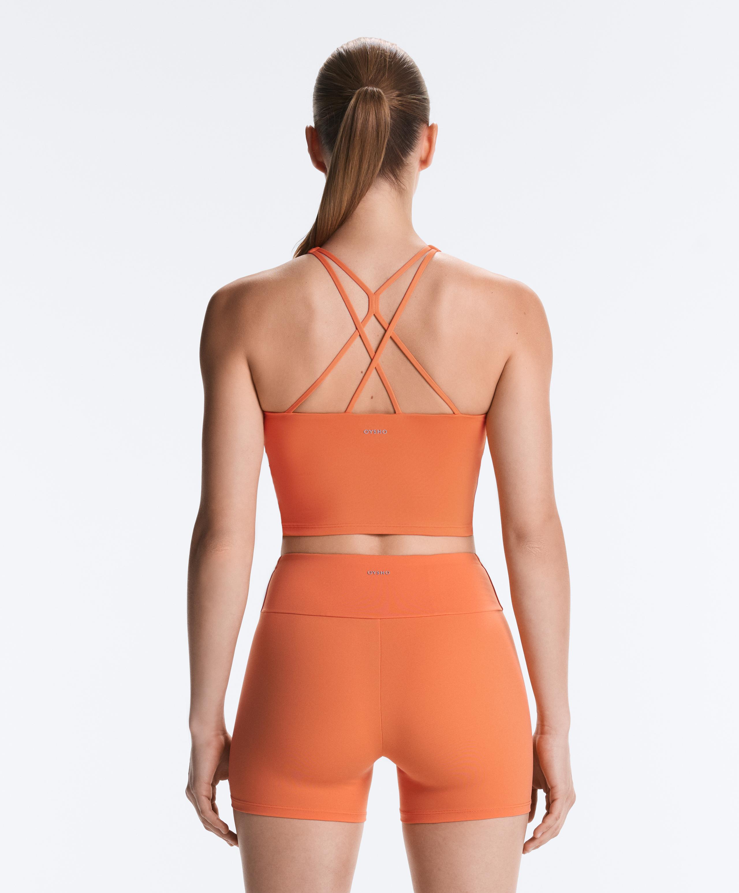 Comfortlux strappy tank top with cups - WASHED ORANGE