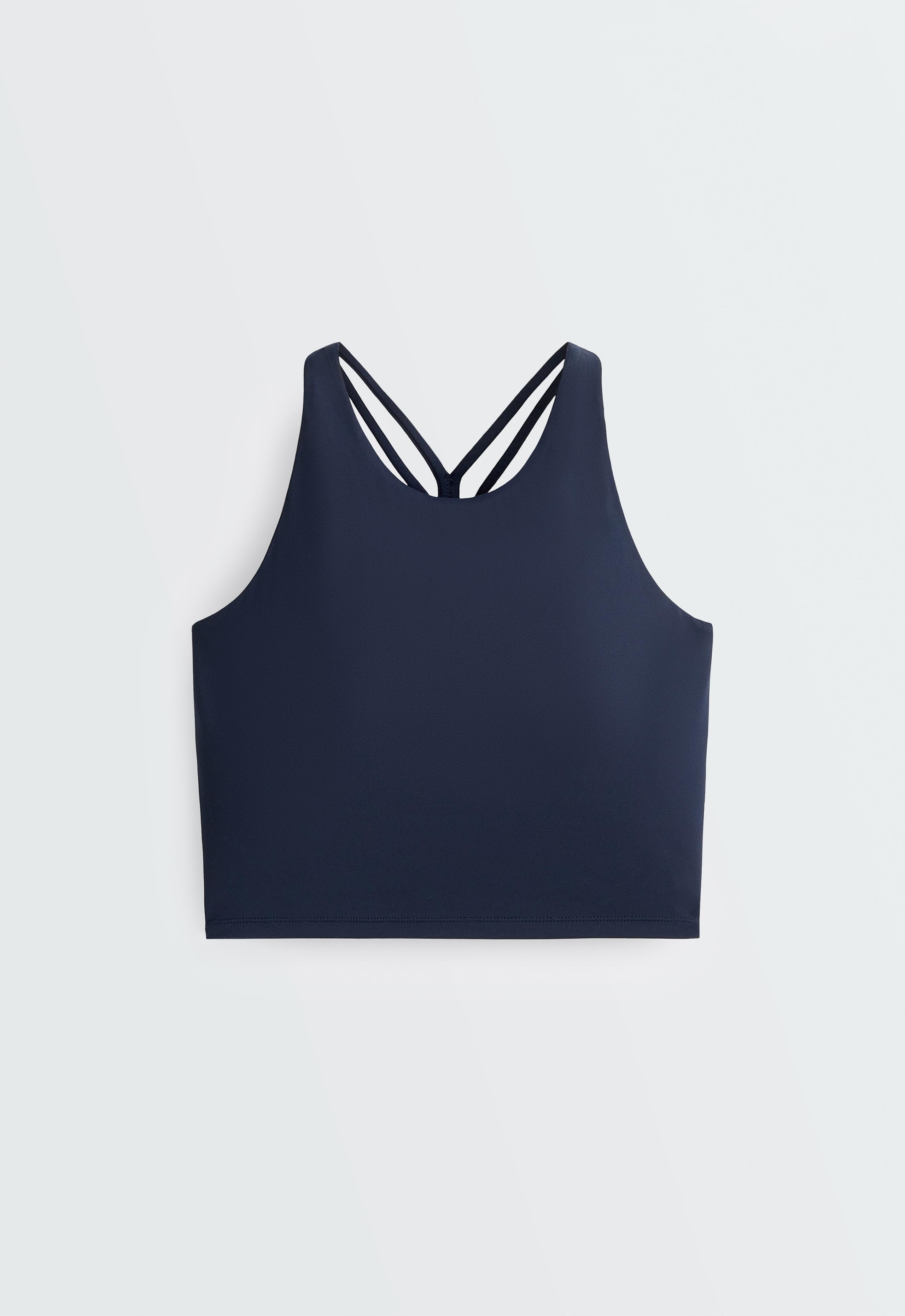 Comfortlux strappy tank top with cups - NAVY BLUE