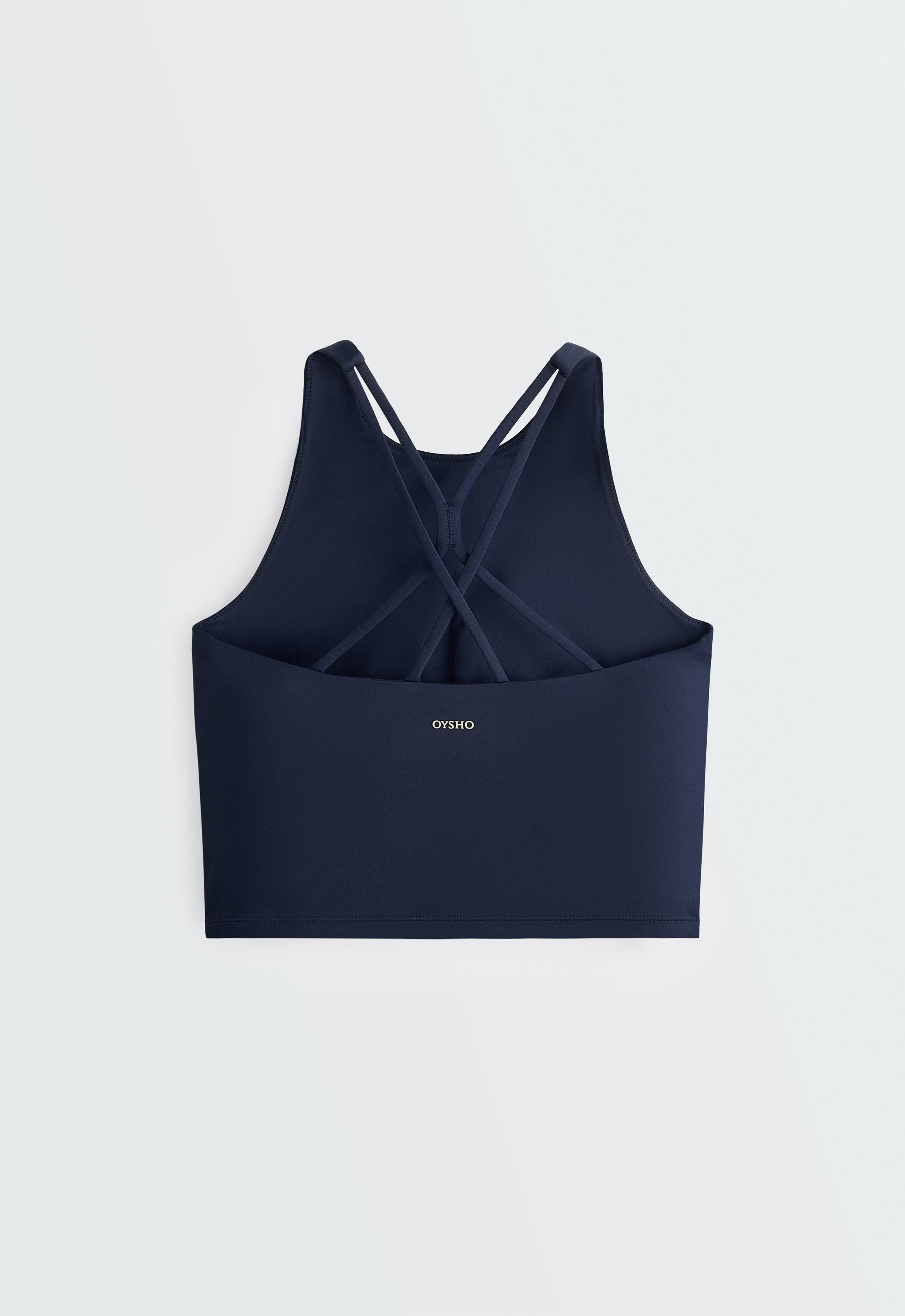 Comfortlux strappy tank top with cups - NAVY BLUE