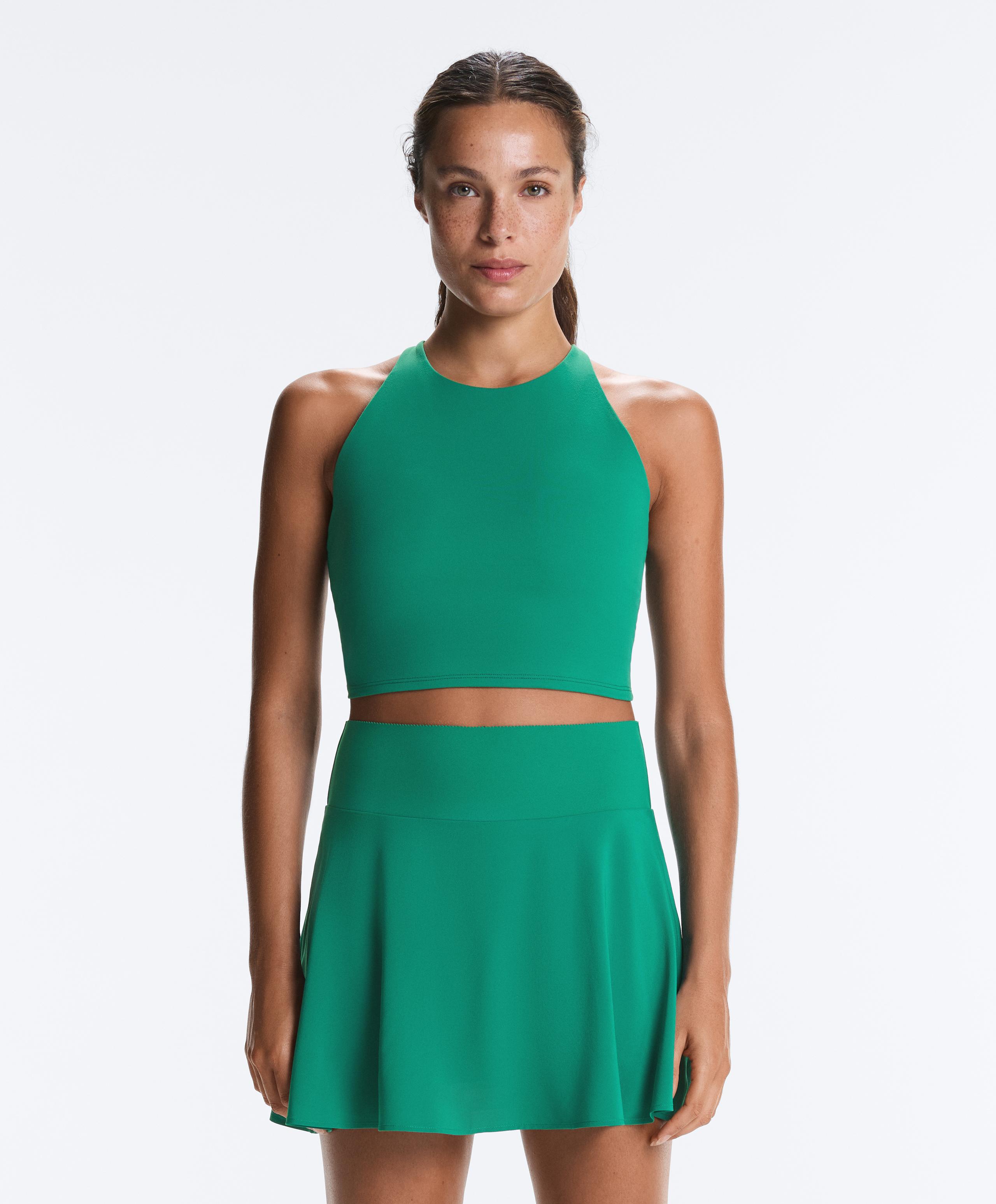 Comfortlux strappy tank top with cups - EMERALD GREEN