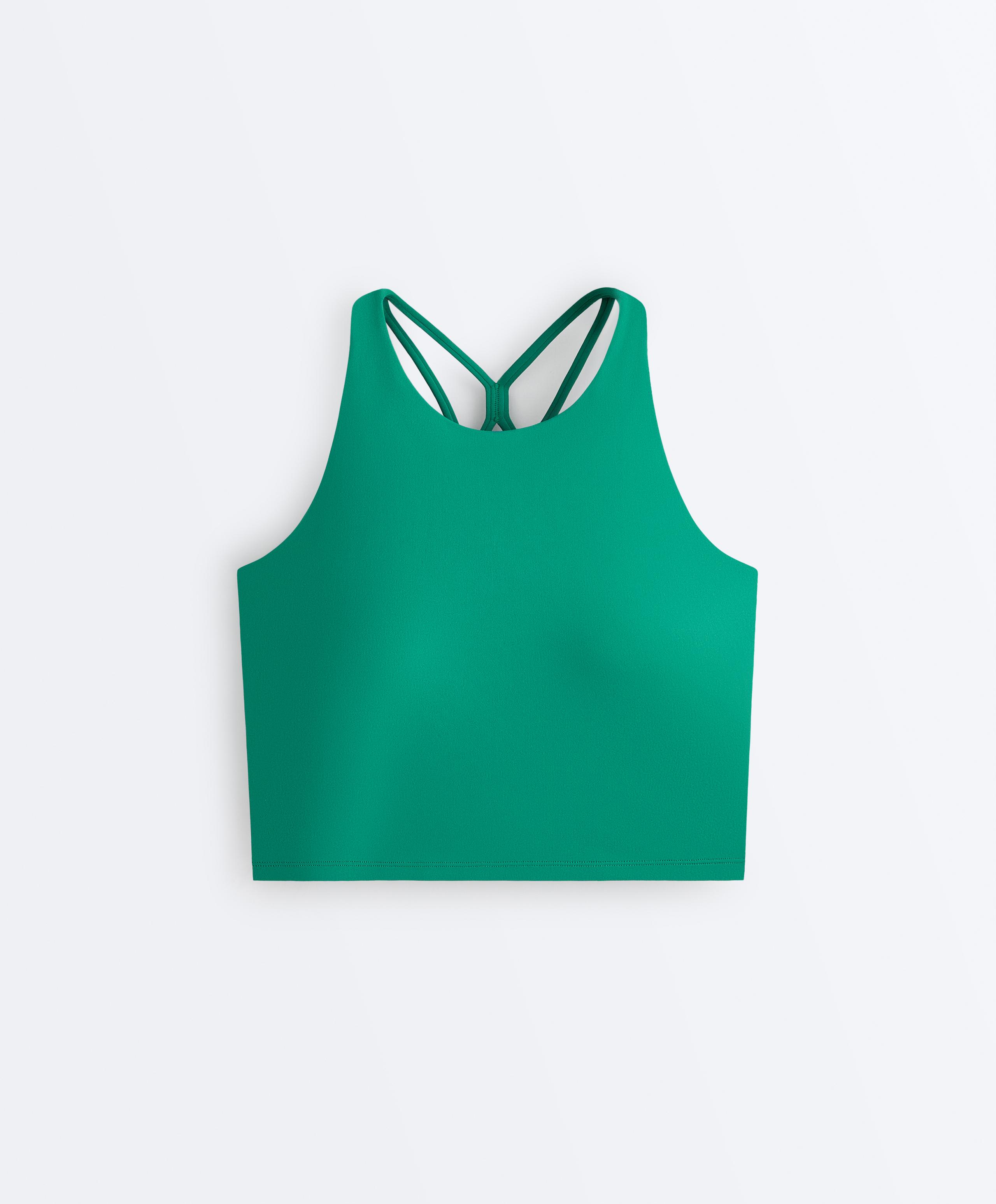 Comfortlux strappy tank top with cups - EMERALD GREEN