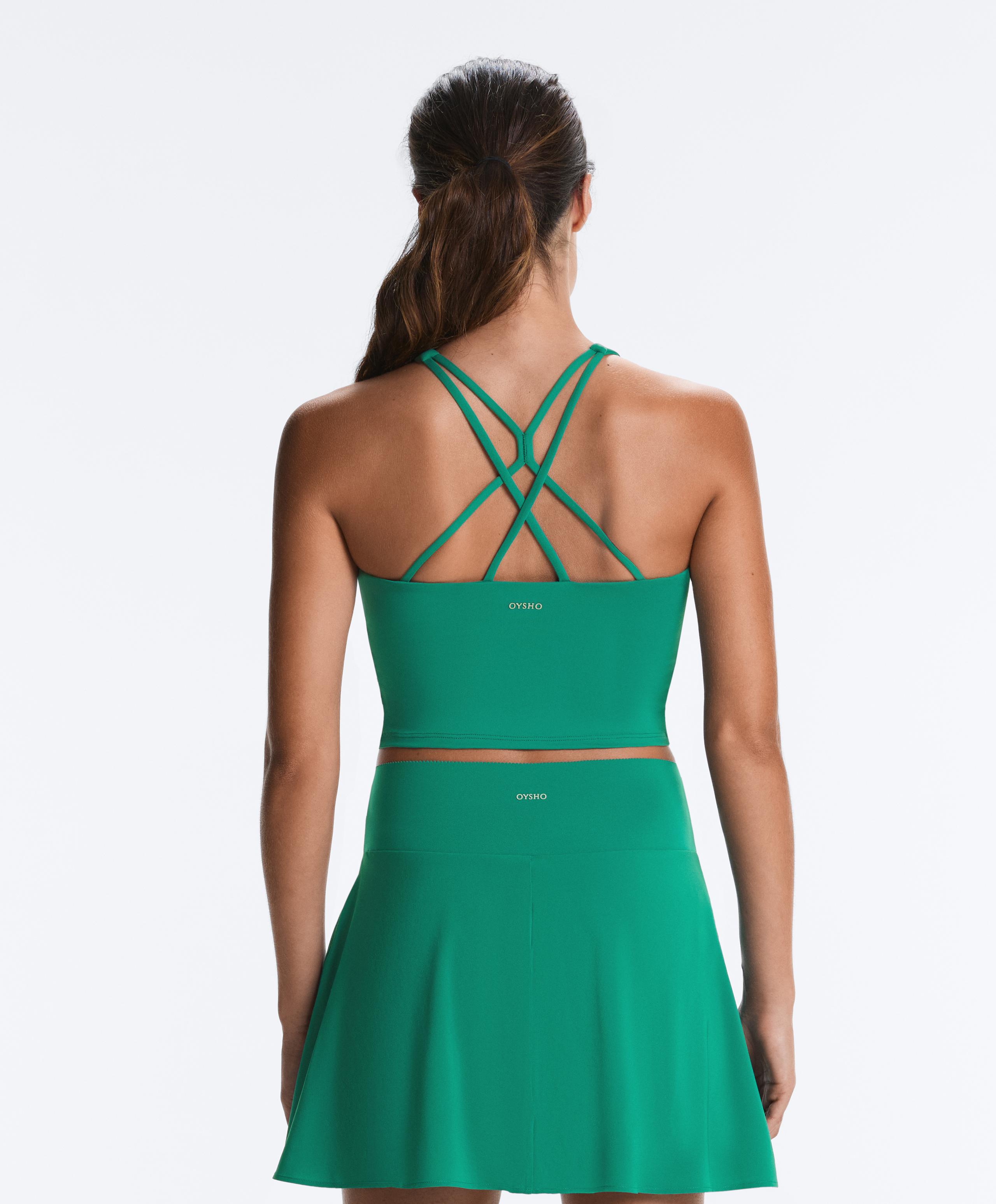 Comfortlux strappy tank top with cups - EMERALD GREEN