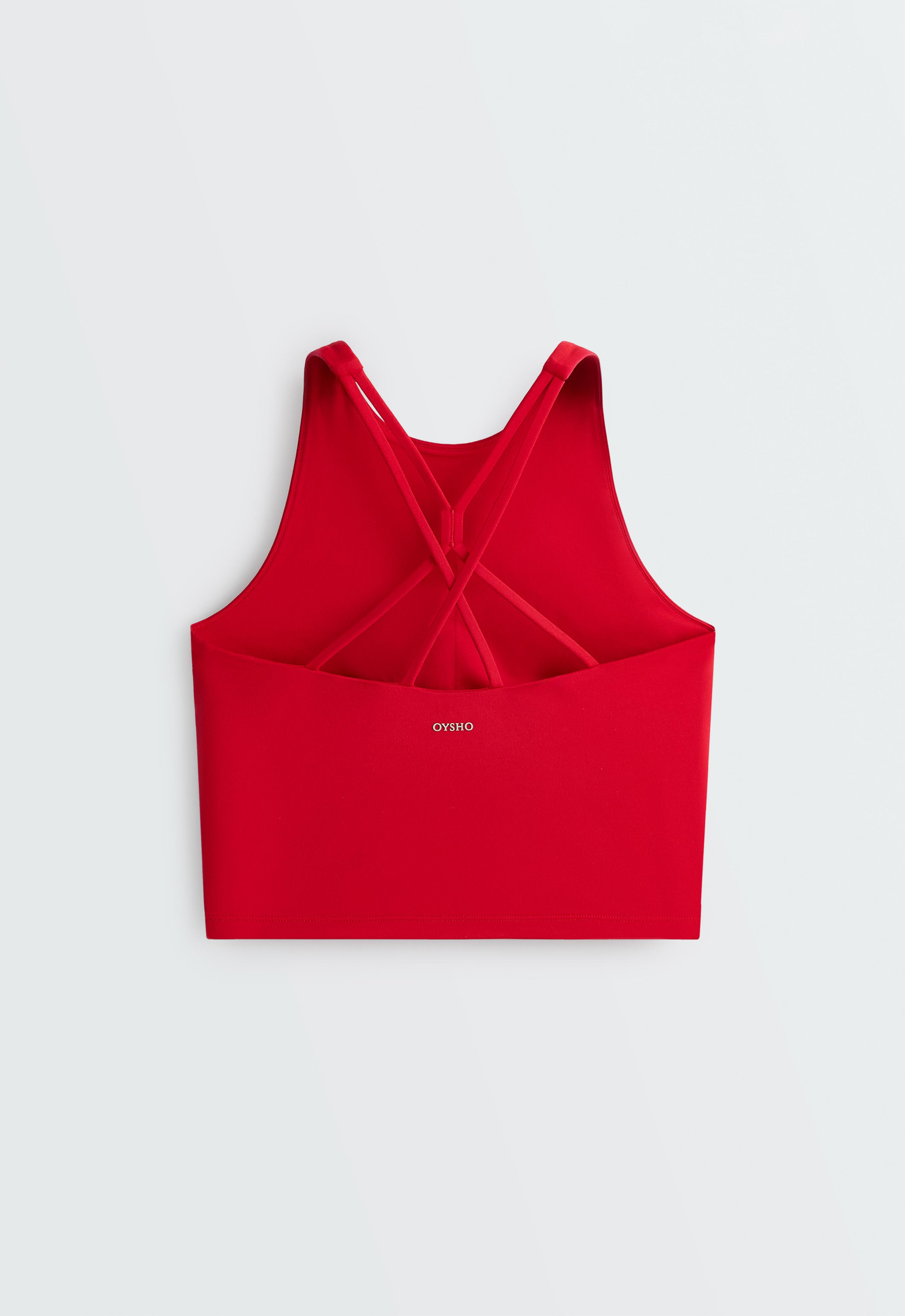 Comfortlux strappy tank top with cups - STRONG RED