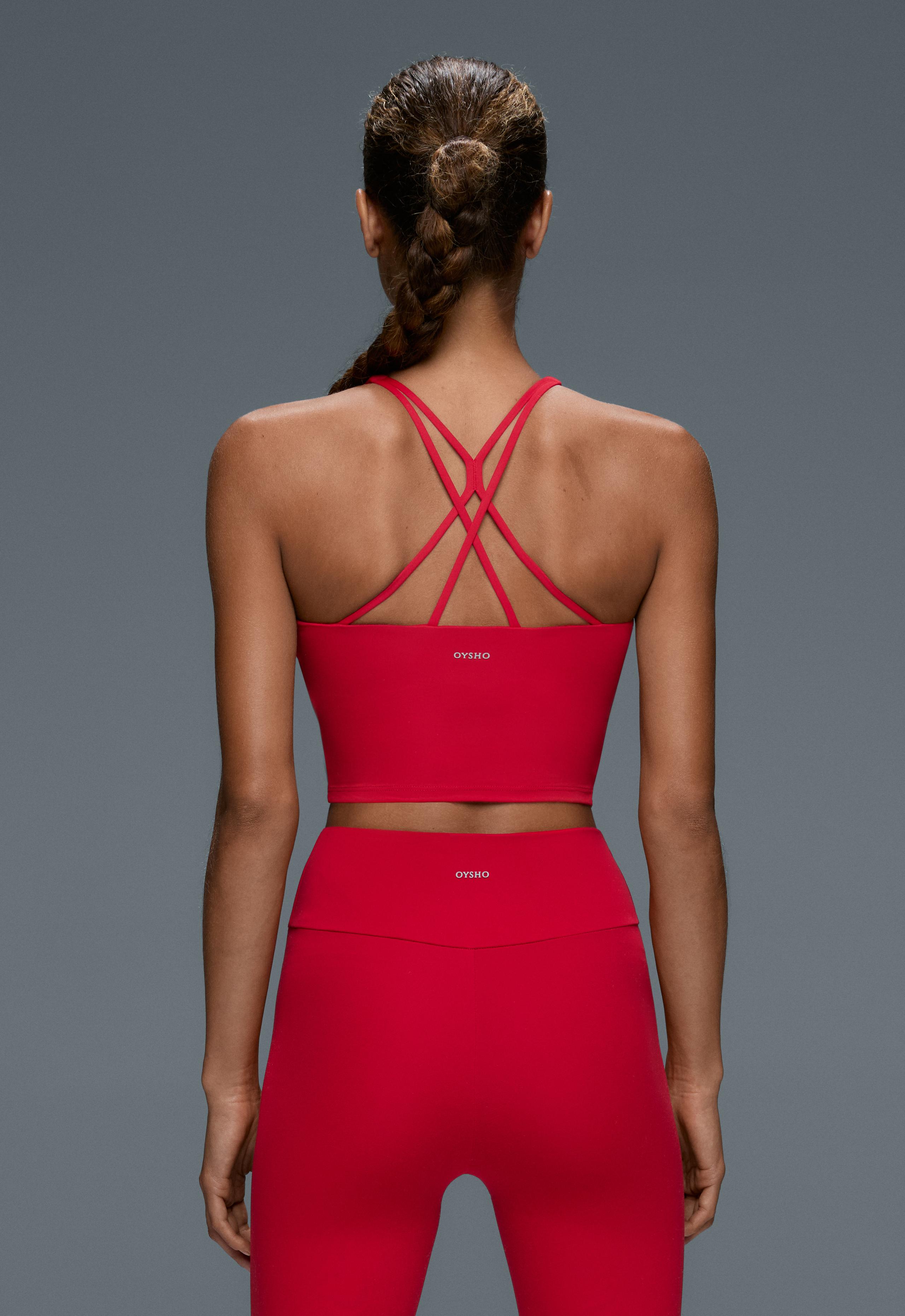 Comfortlux strappy tank top with cups - STRONG RED