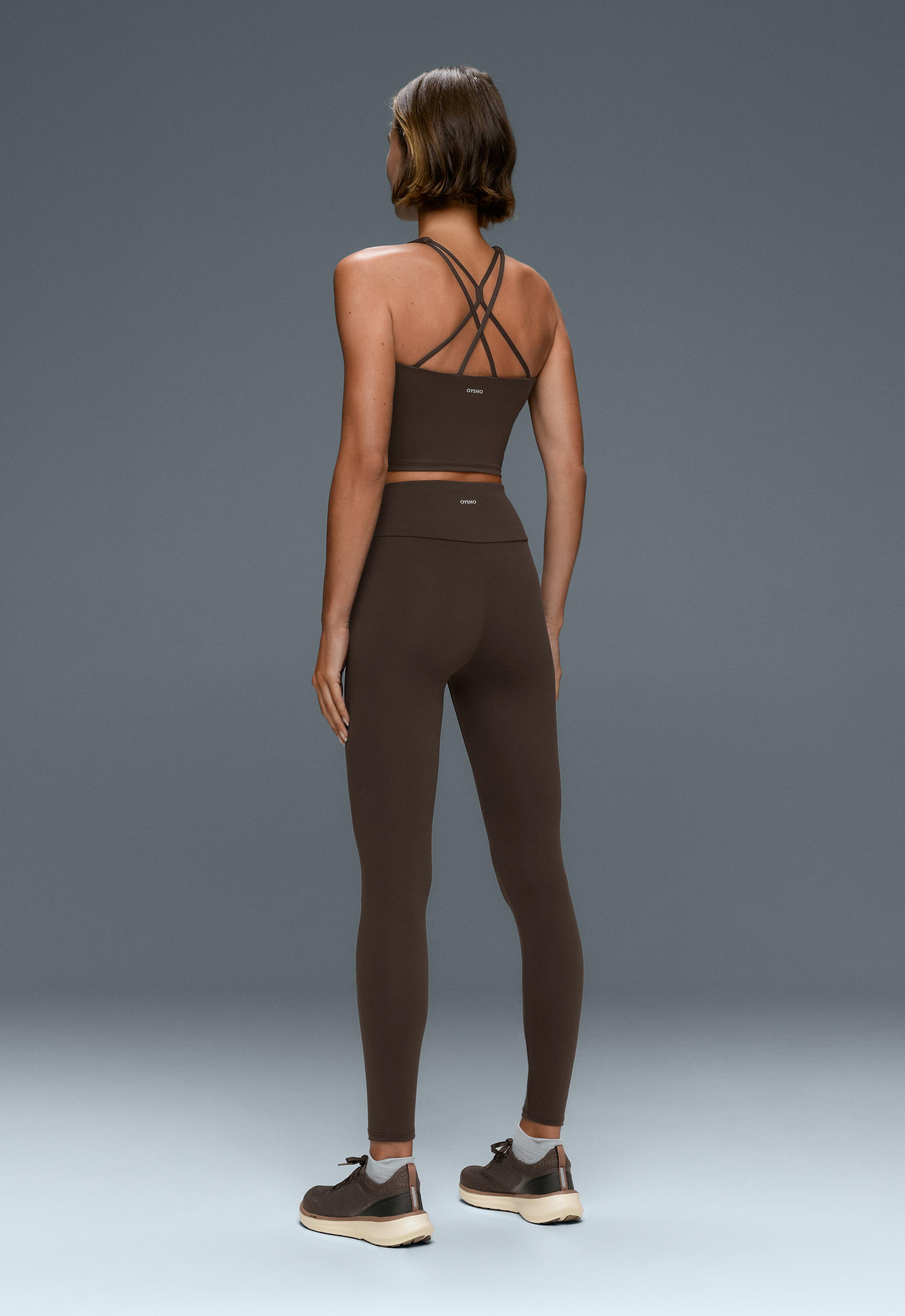Comfortlux strappy tank top with cups - BROWN