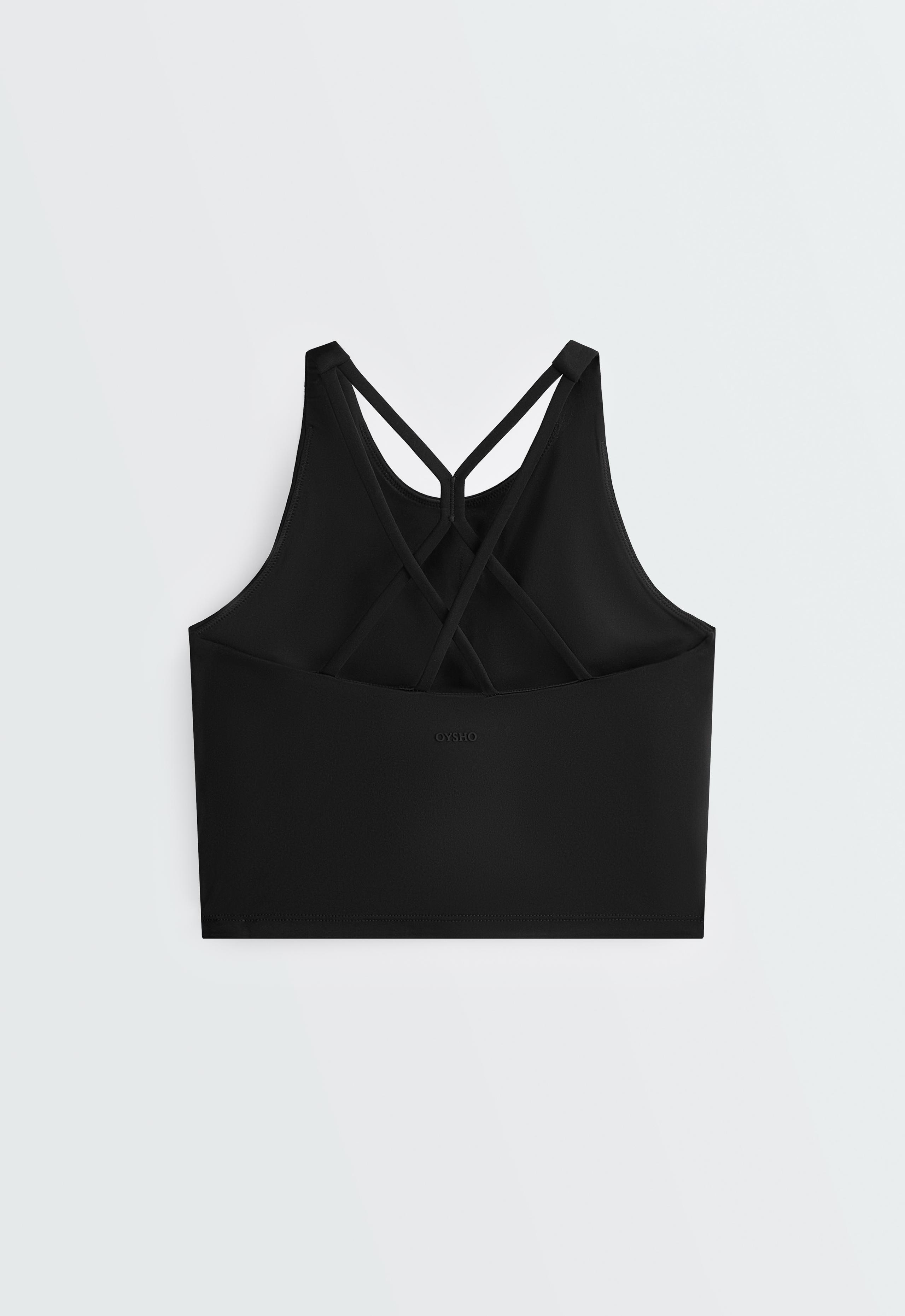 Comfortlux strappy tank top with cups - BLACK