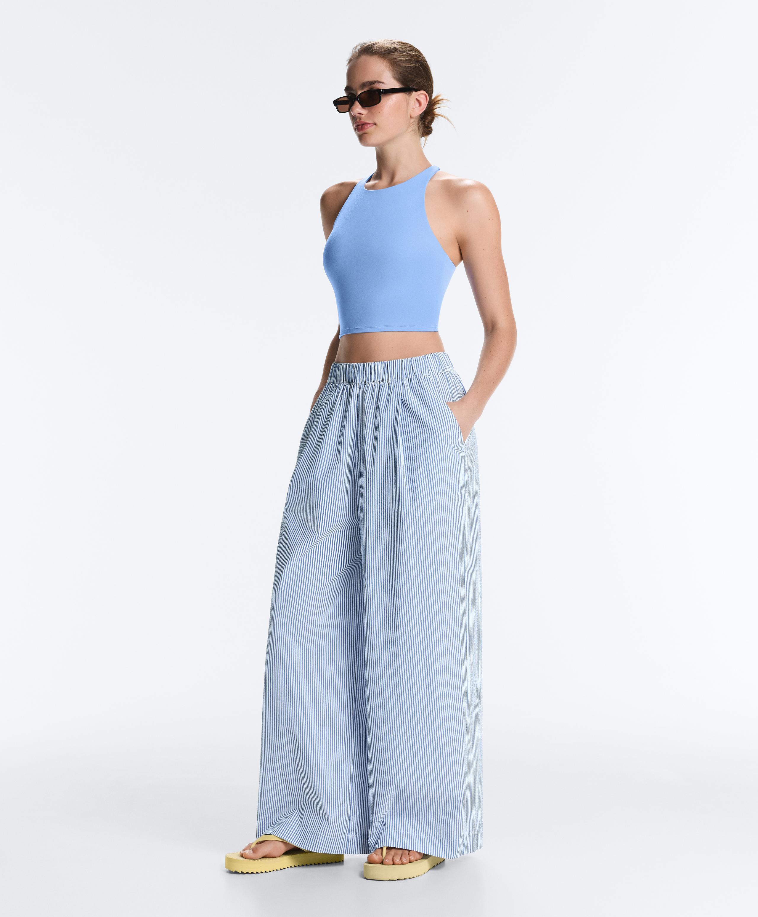 Comfortlux strappy tank top with cups - PALE LAVENDER BLUE