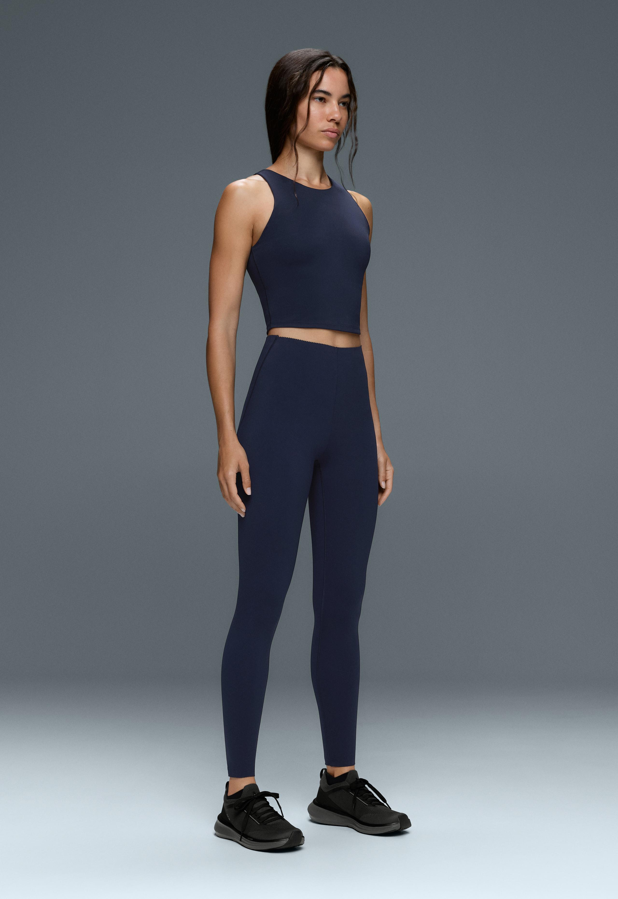 Compressive halter tank top - NAVY BLUE