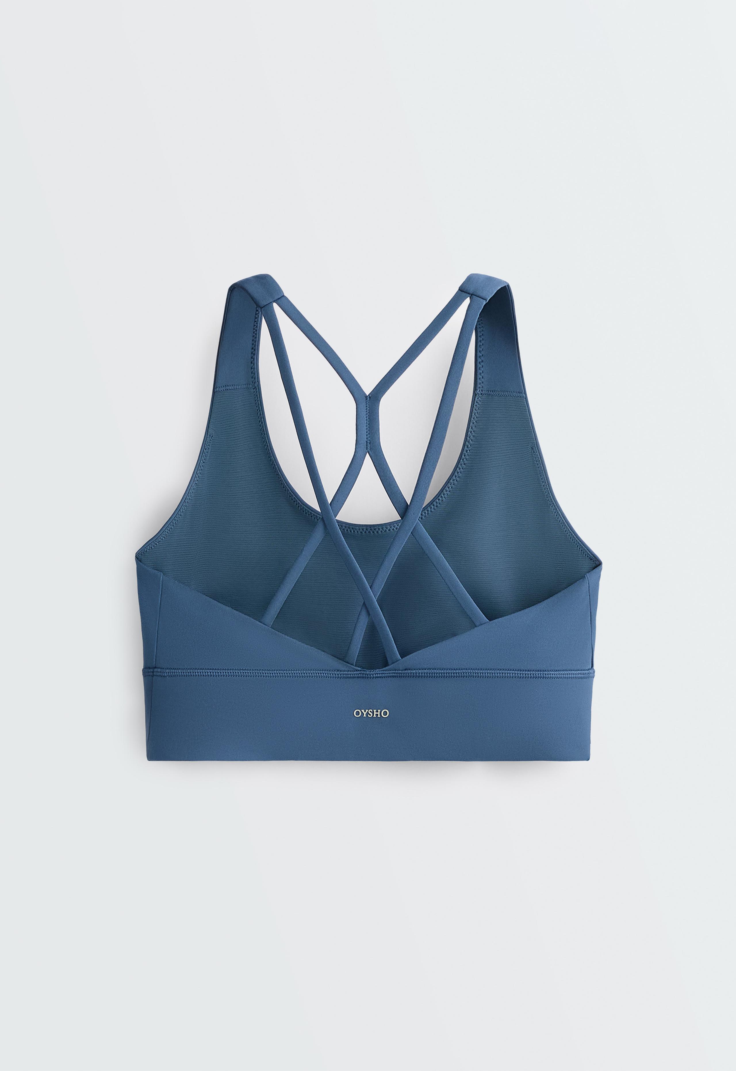 Medium support Comfortlux sports bra with cup - MID GREY-BLUE