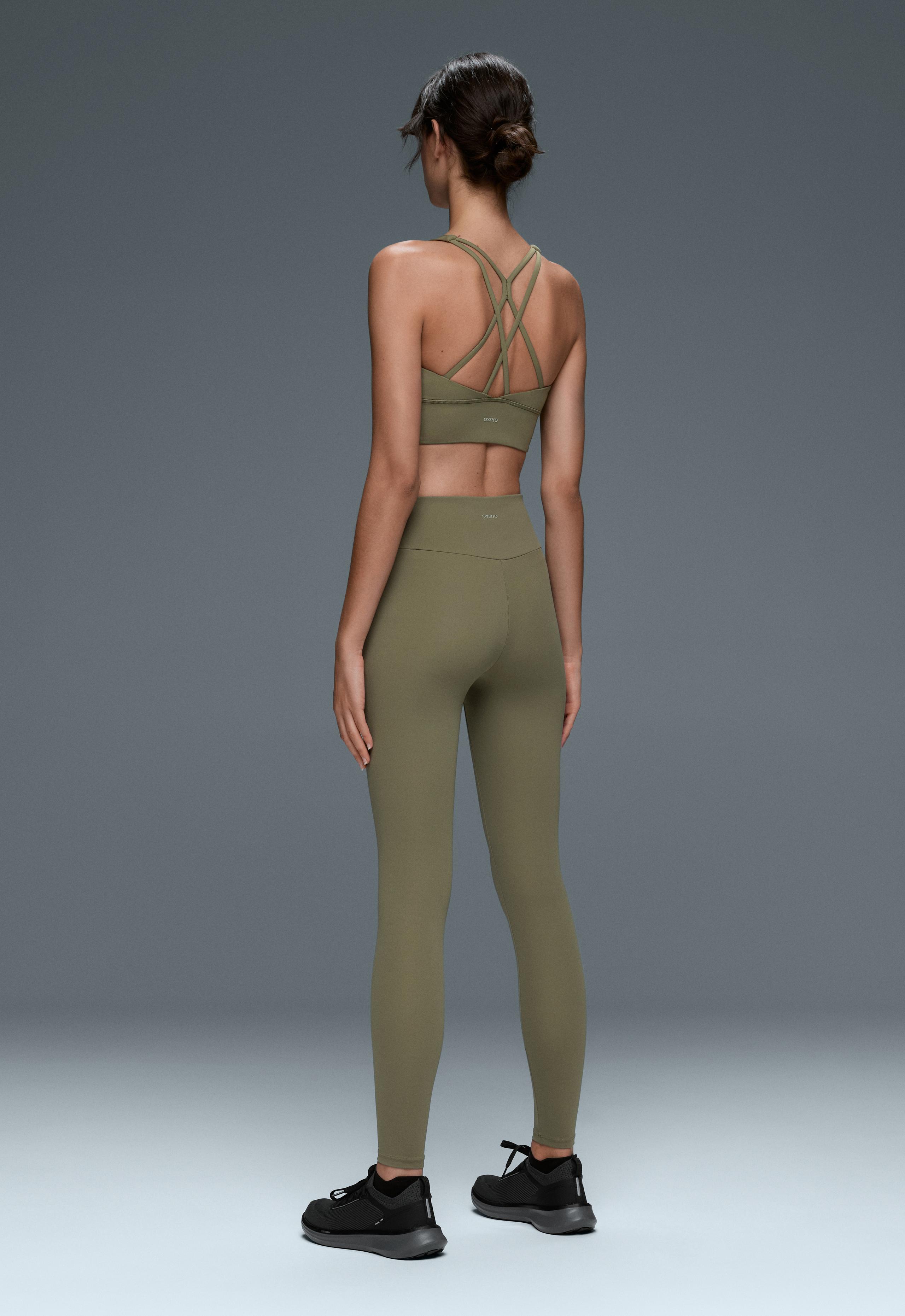 Medium support Comfortlux sports bra with cup - DARK KHAKI