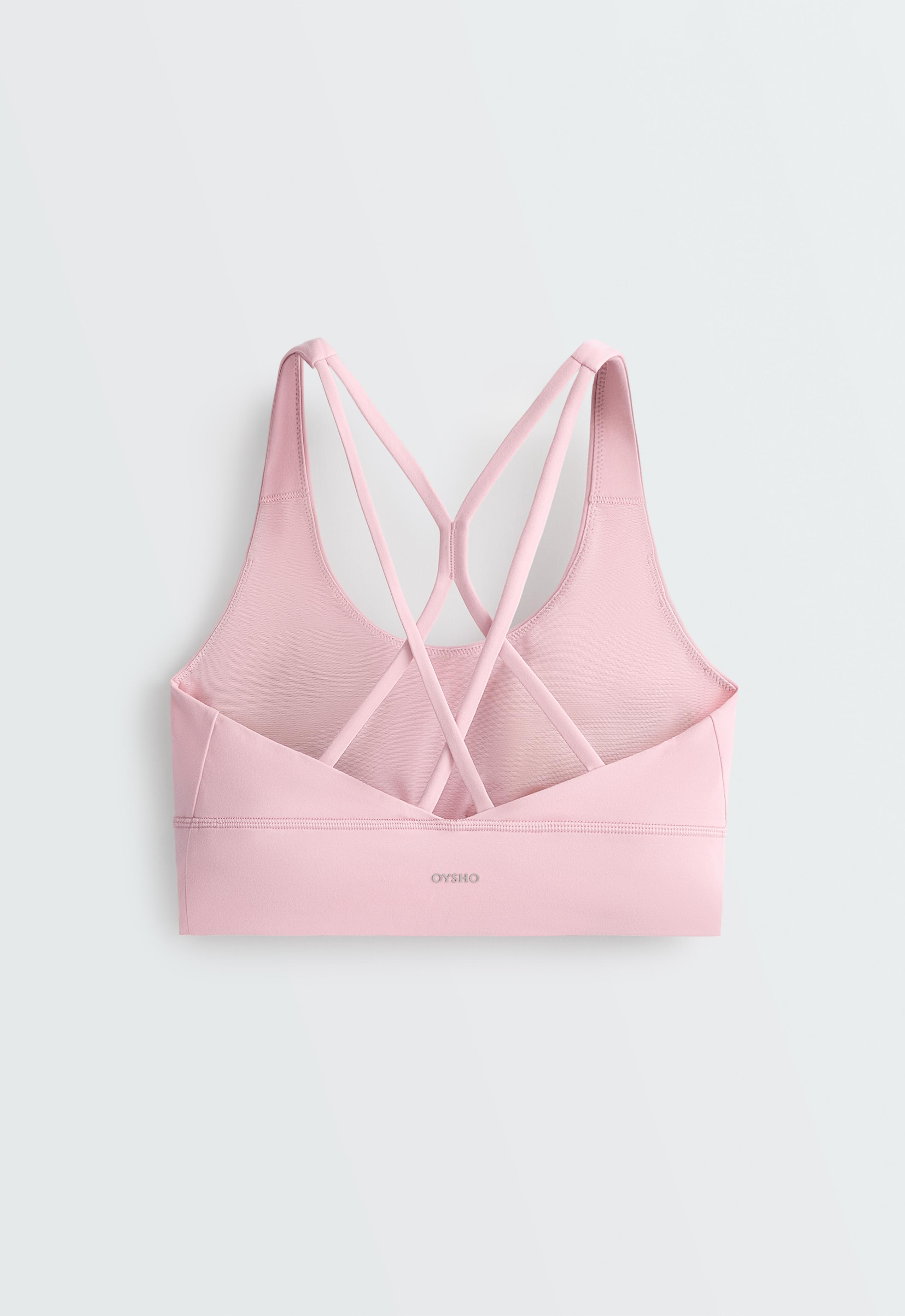 Medium support Comfortlux sports bra with cup - PALE PINK
