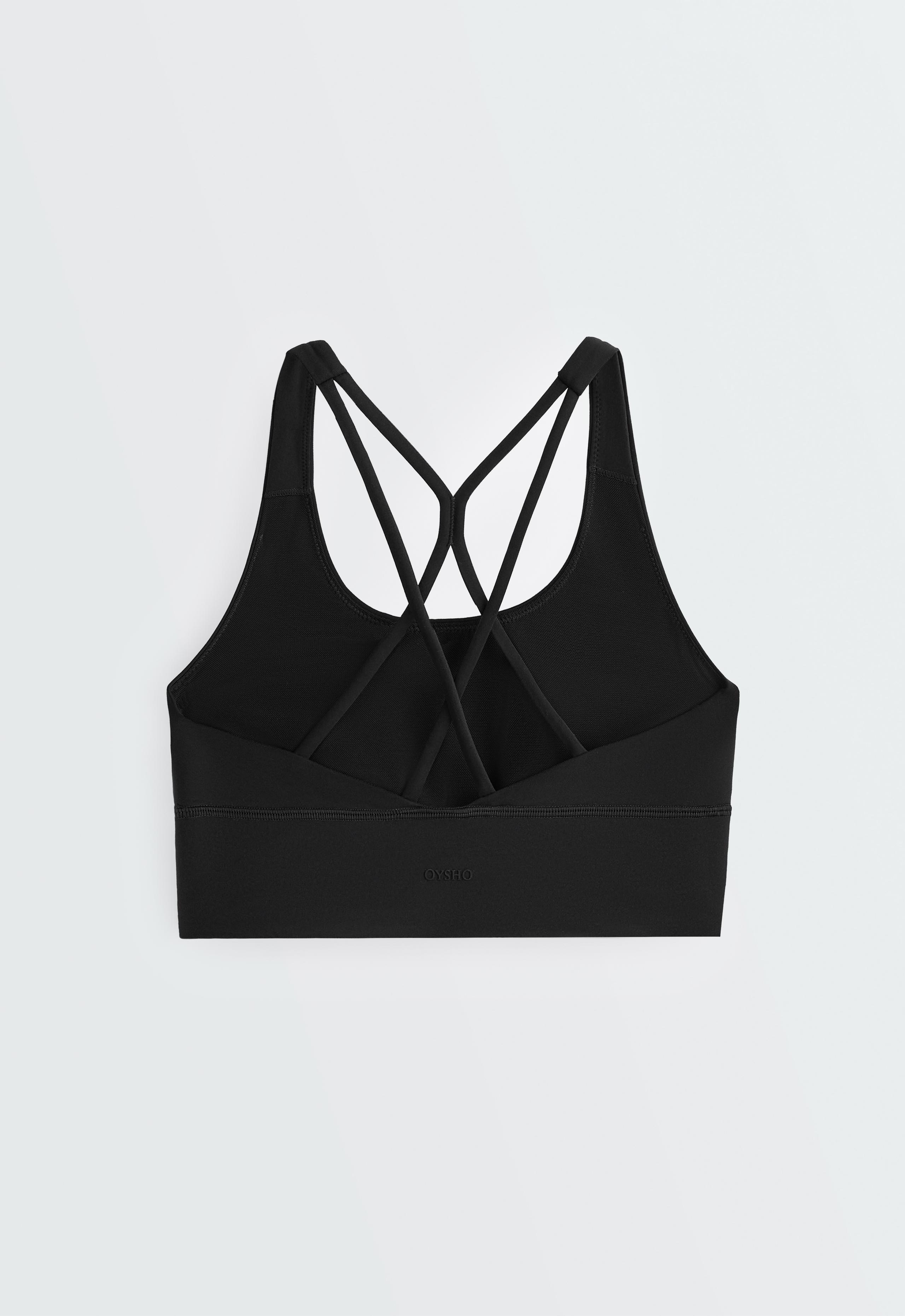 Medium support Comfortlux sports bra with cup - BLACK