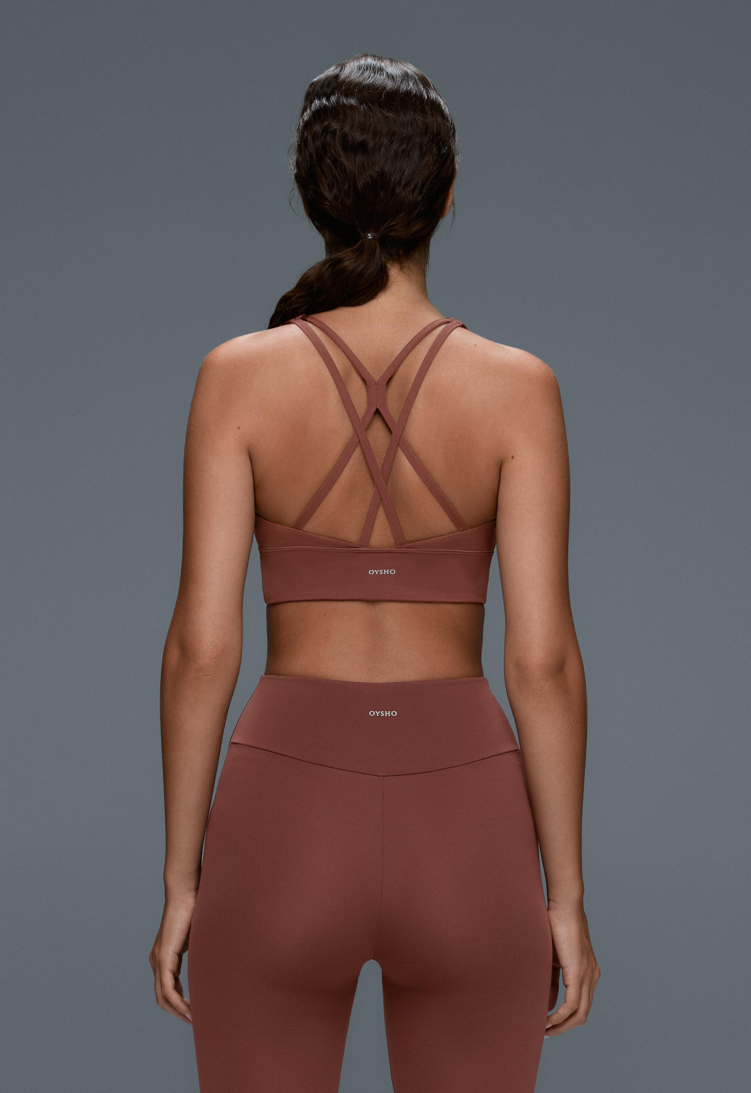 Medium support Comfortlux sports bra with cup - TERRACOTTA