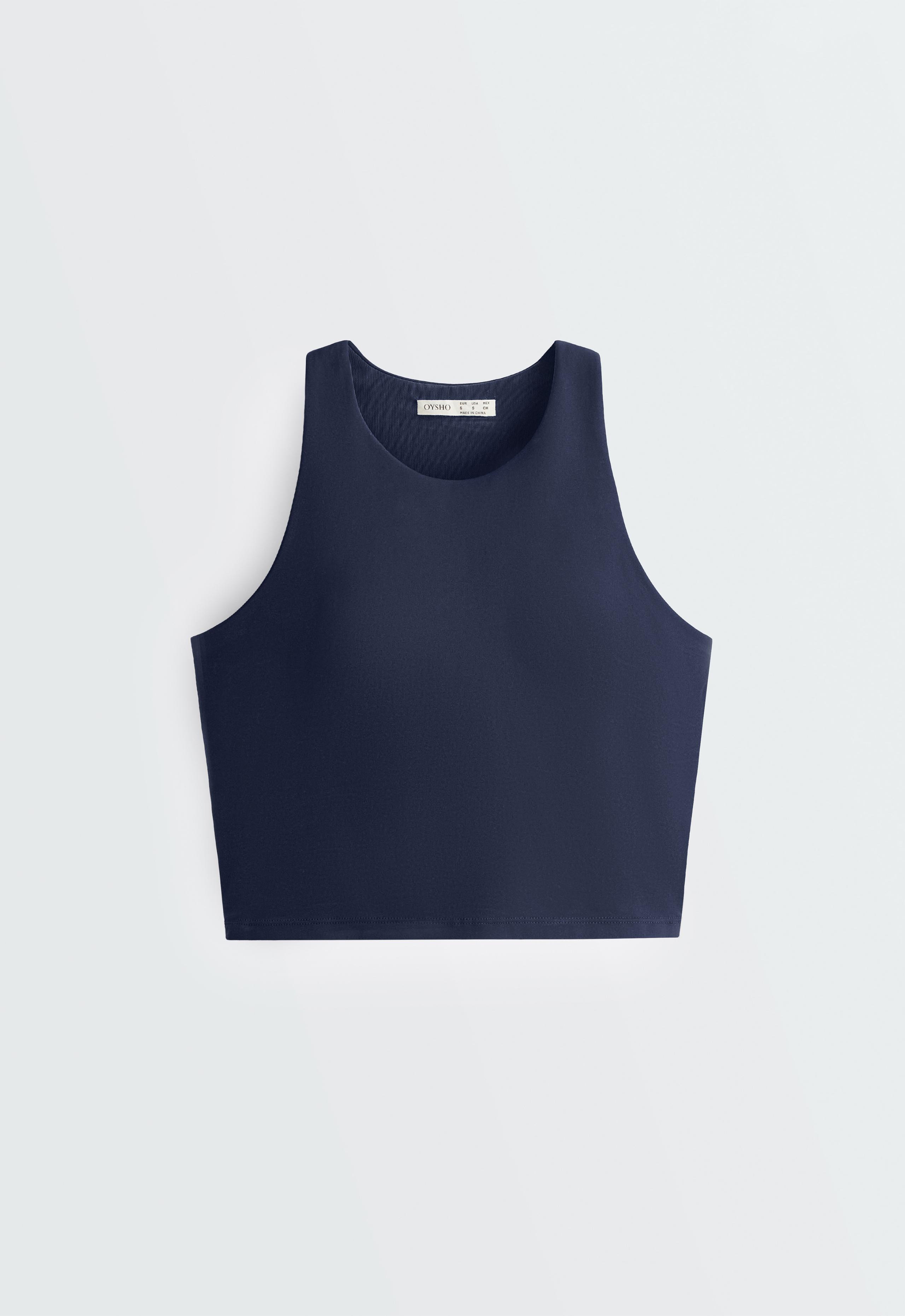 Compressive halter tank top - NAVY BLUE