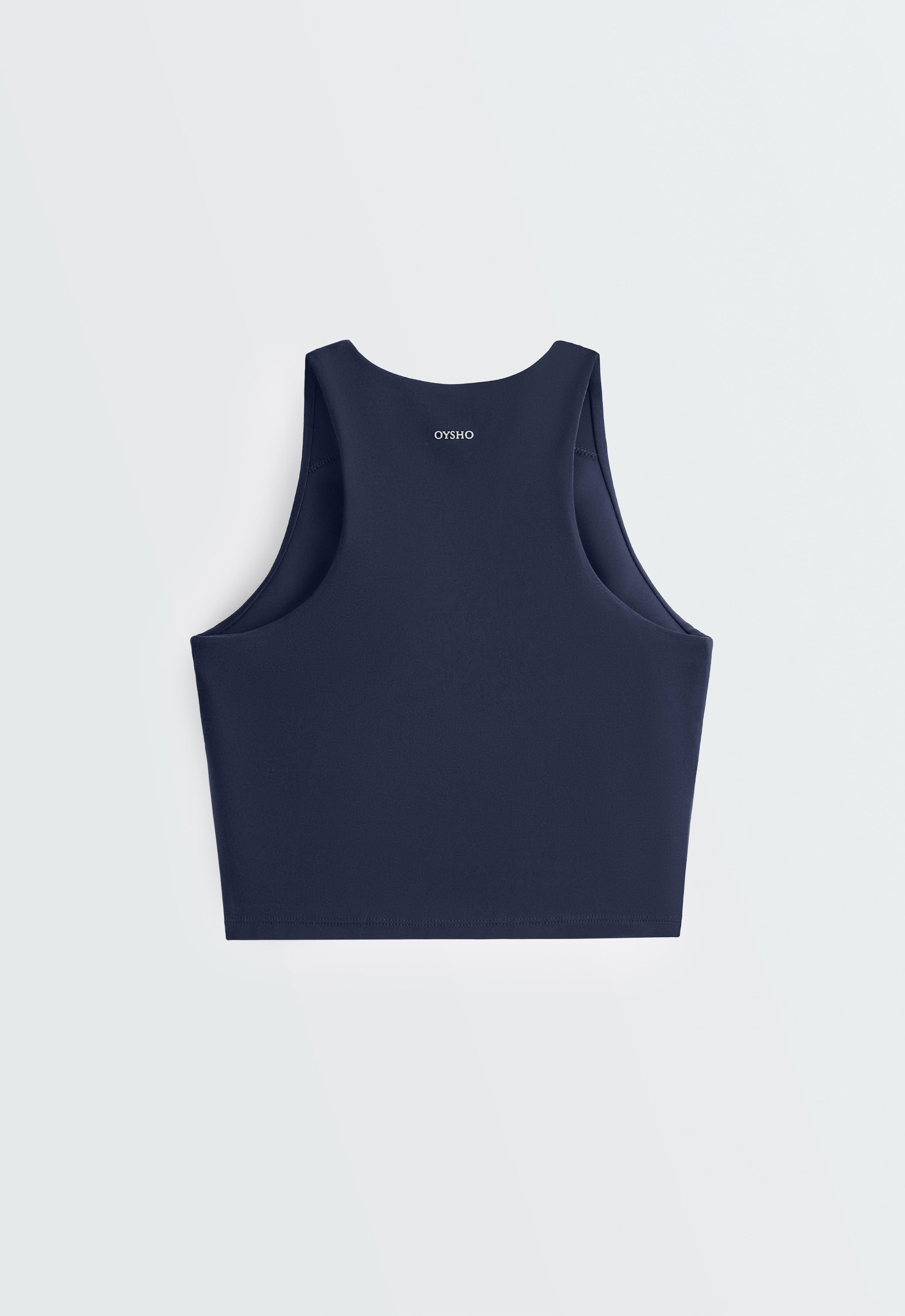 Compressive halter tank top - NAVY BLUE