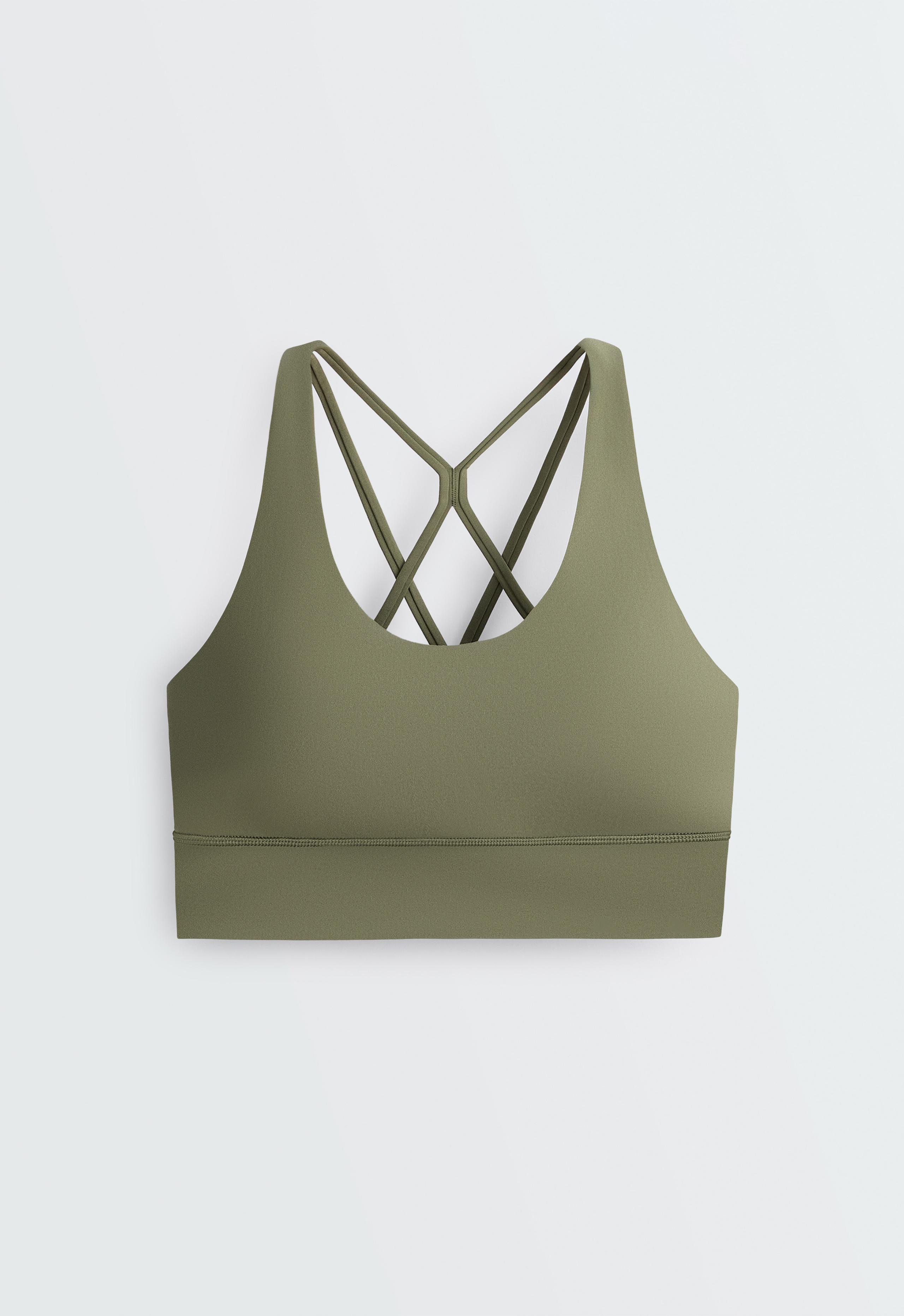 Medium support Comfortlux sports bra with cup - DARK KHAKI