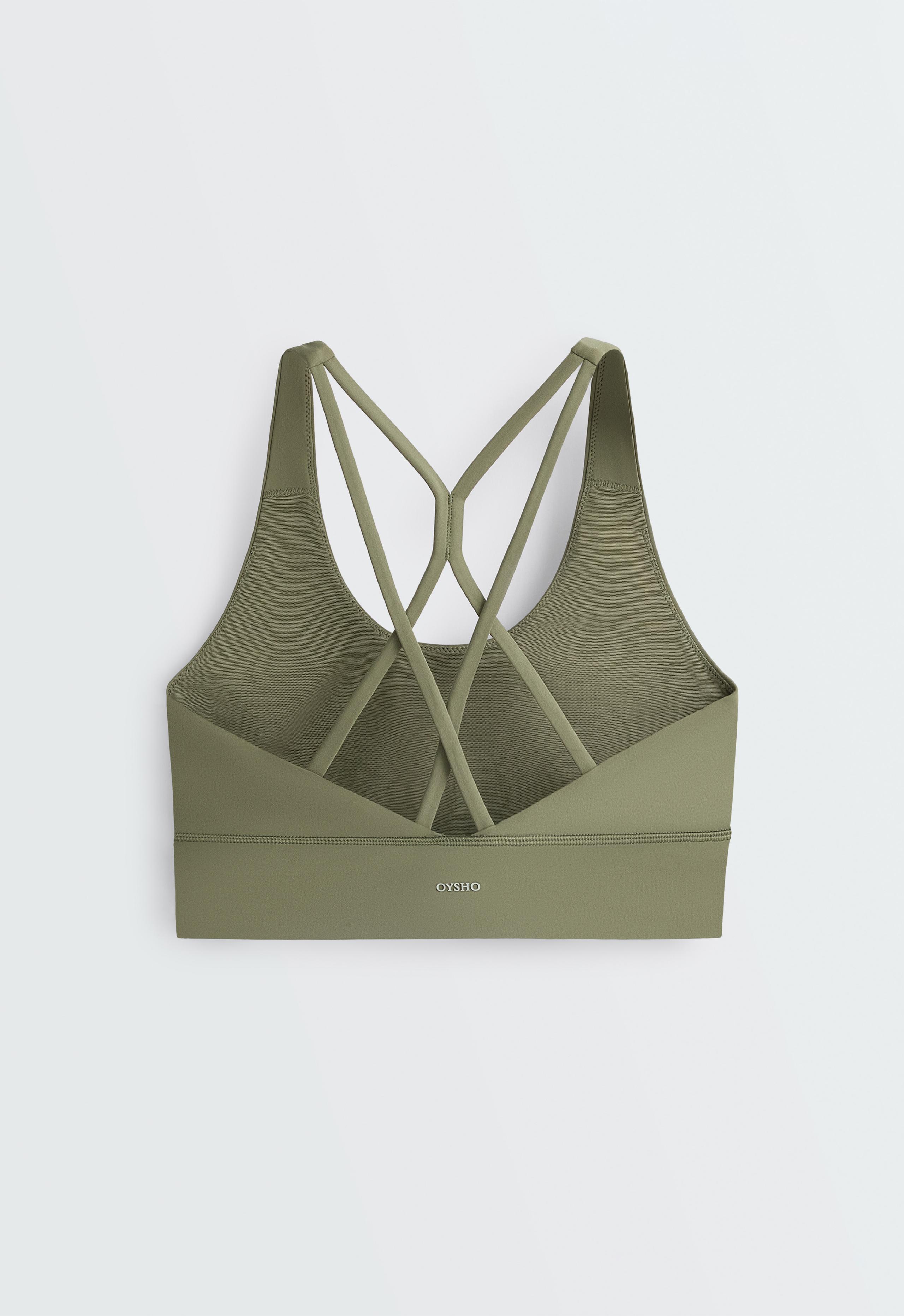Medium support Comfortlux sports bra with cup - DARK KHAKI