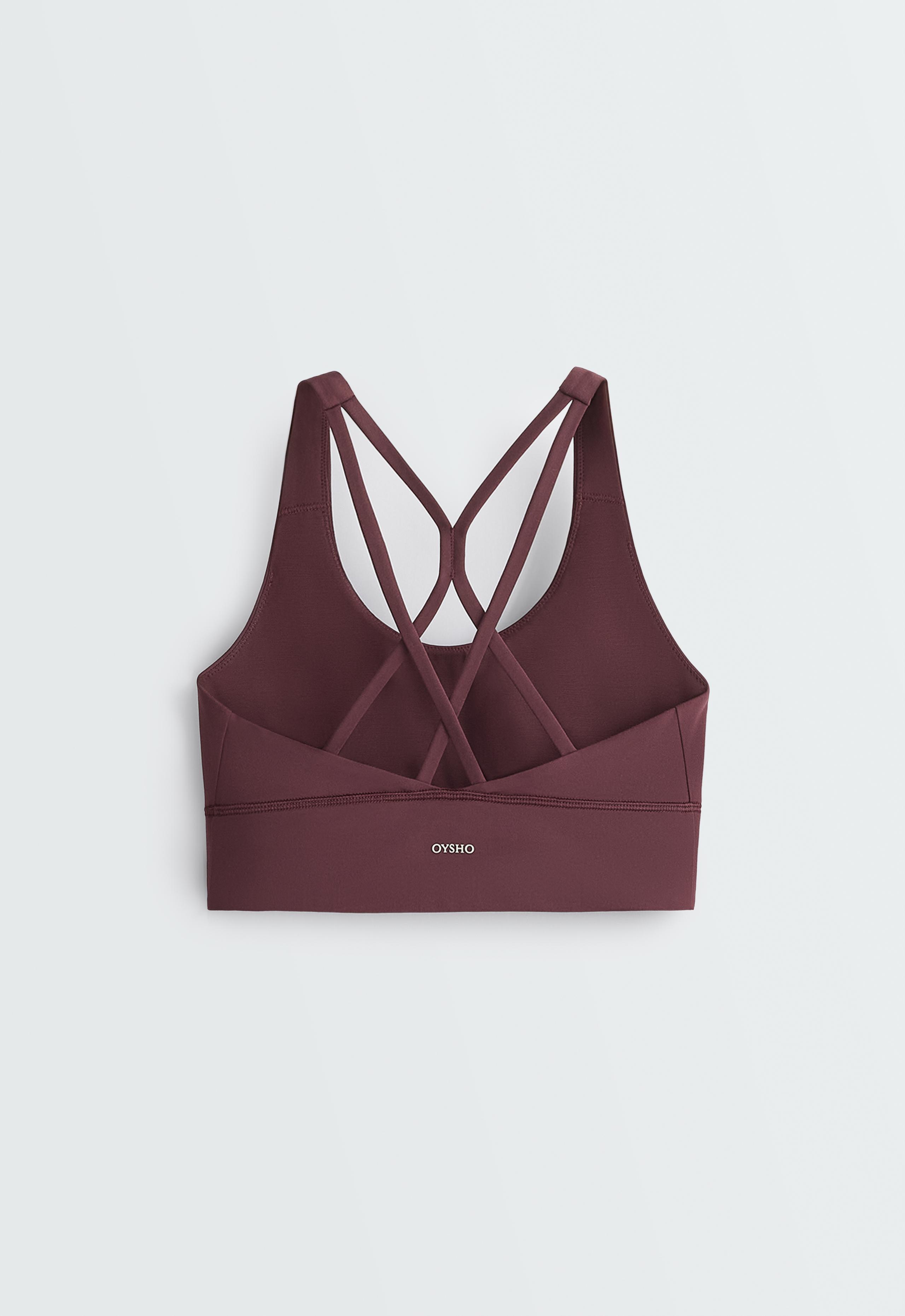 Medium support Comfortlux sports bra with cup - PLUM