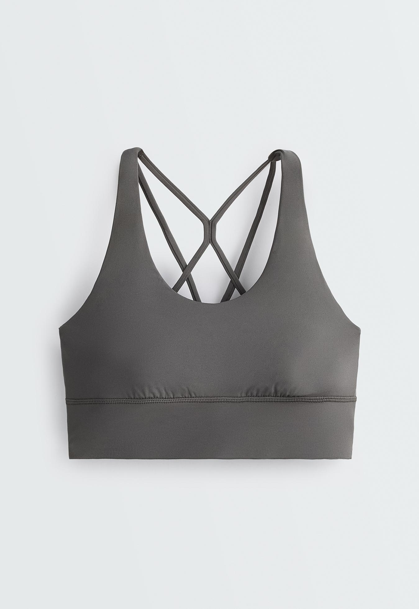Medium support Comfortlux sports bra with cup - ASPHALT GREY