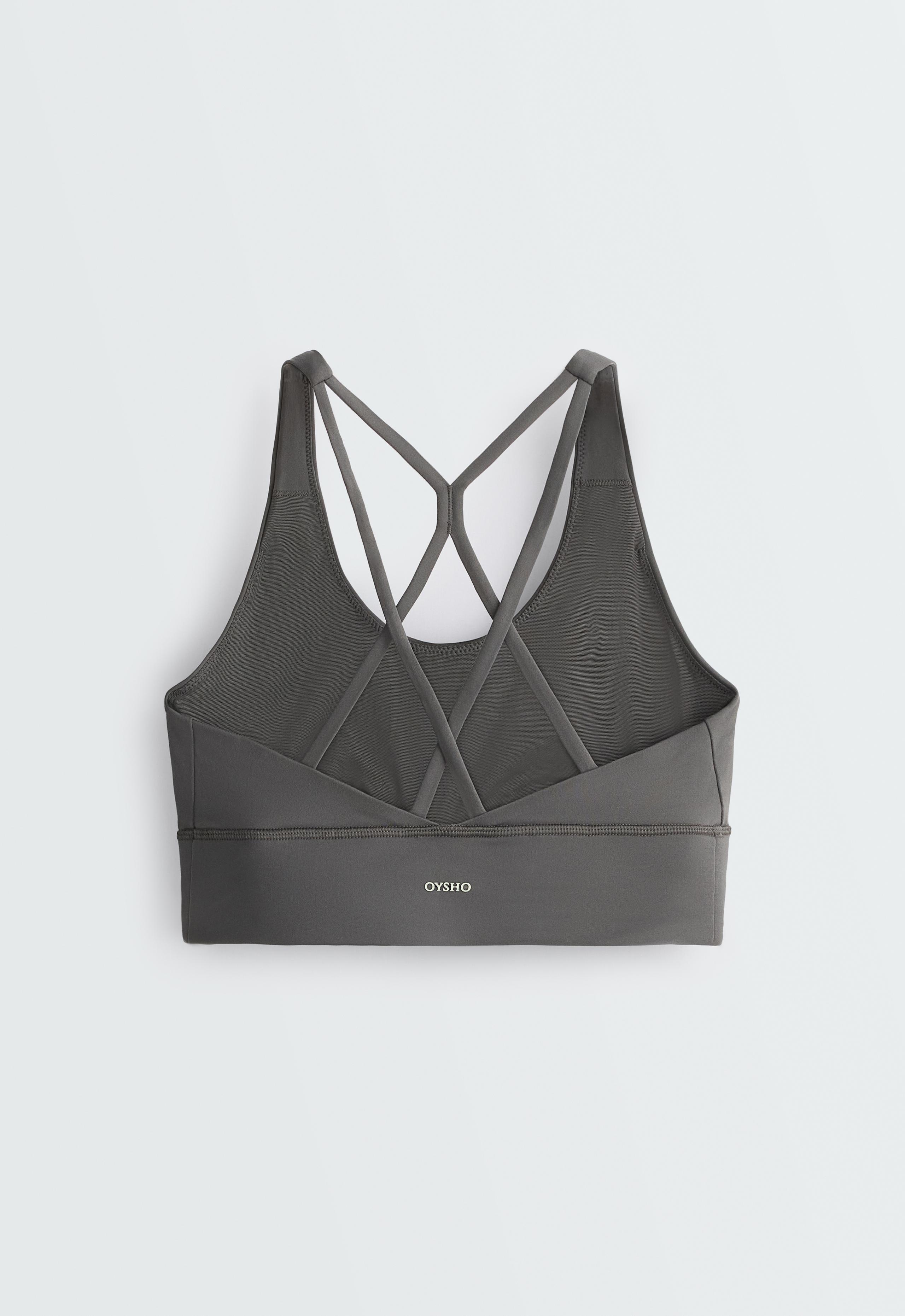 Medium support Comfortlux sports bra with cup - ASPHALT GREY