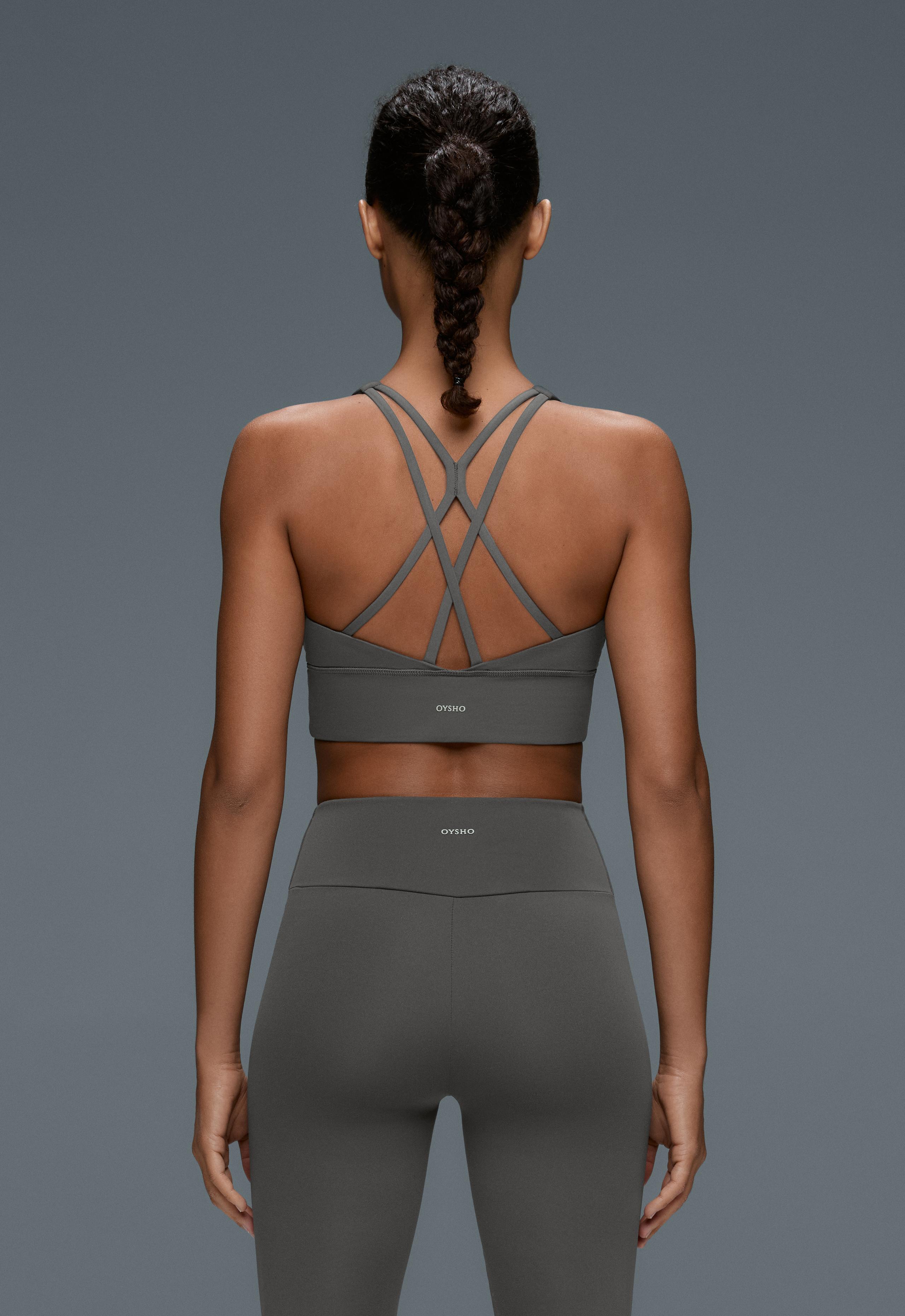 Medium support Comfortlux sports bra with cup - ASPHALT GREY