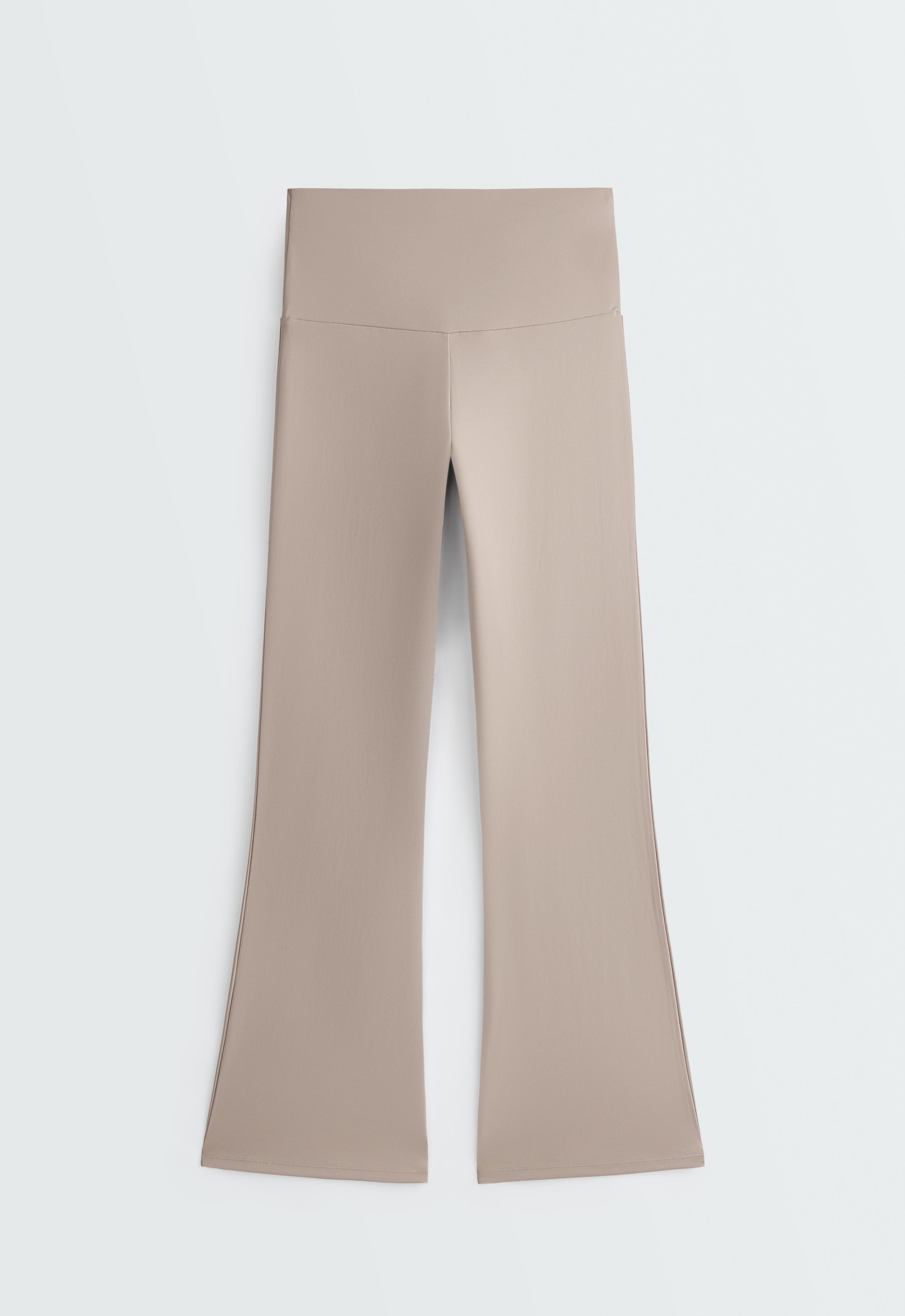 High-rise Comfortlux flare trousers - LIGHT STONE