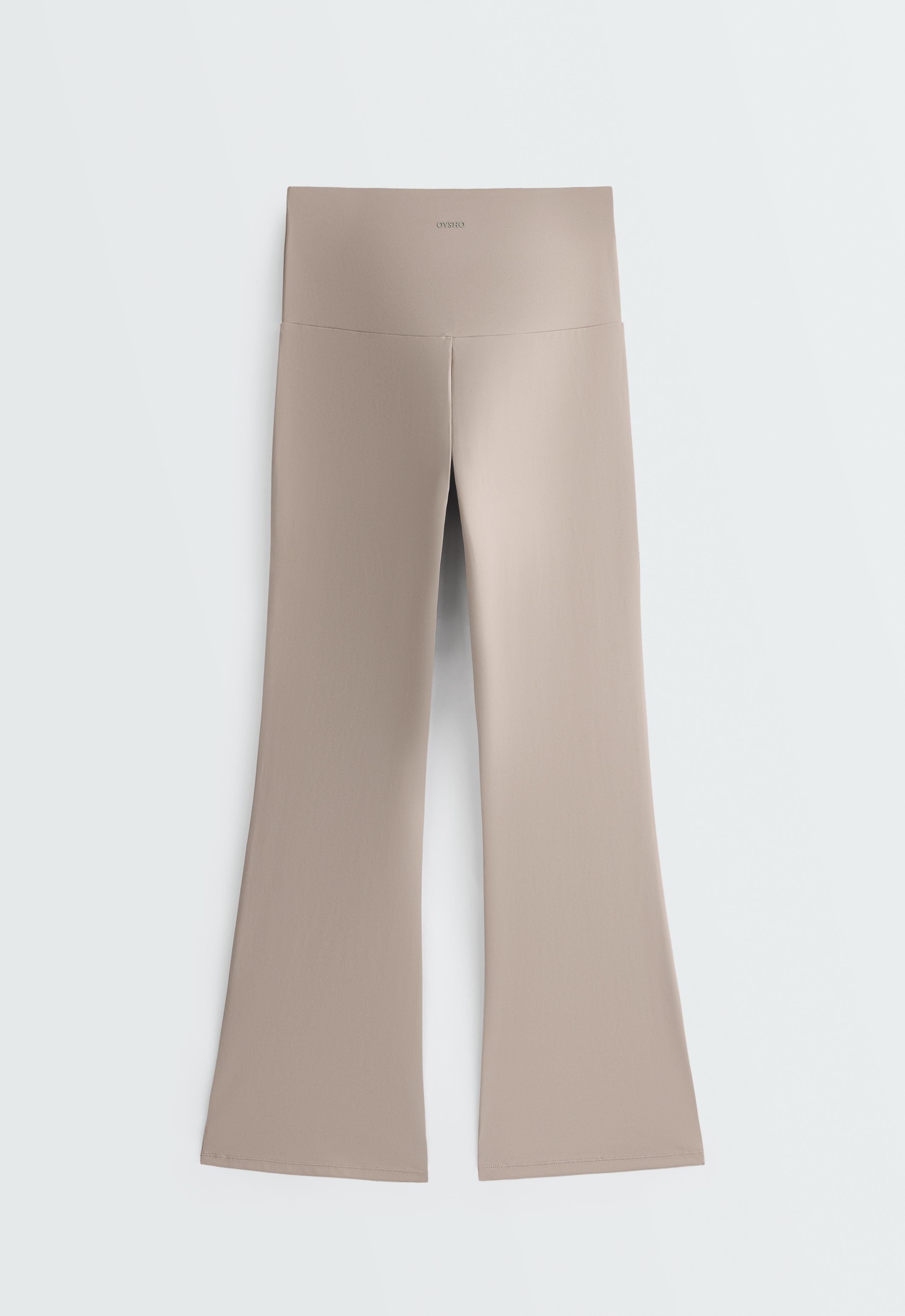 High-rise Comfortlux flare trousers - LIGHT STONE