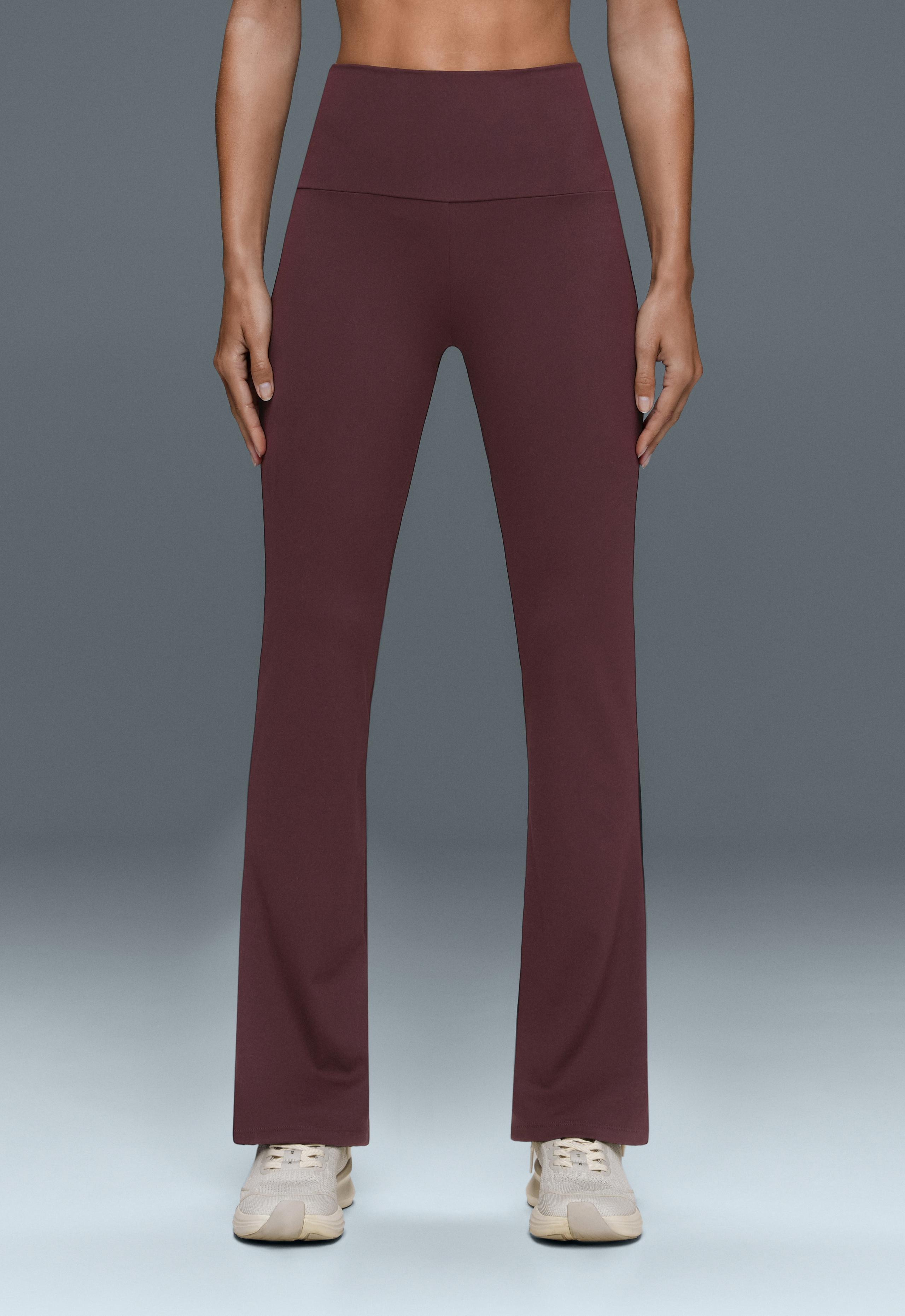 High-rise Comfortlux flare trousers - PLUM