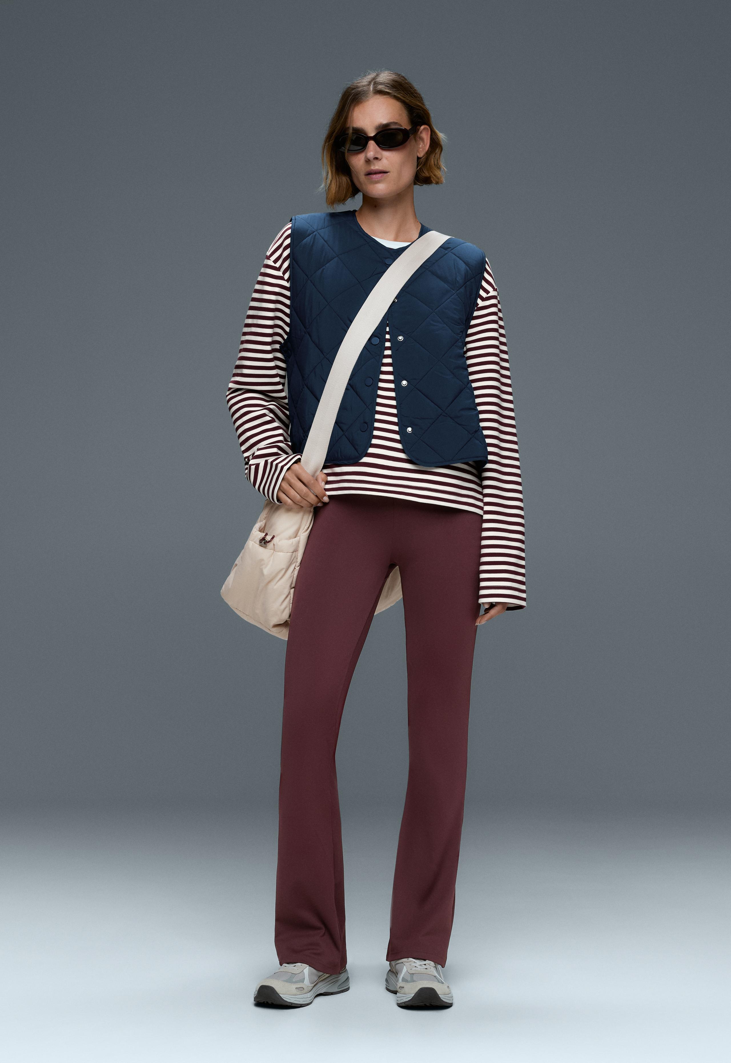 High-rise Comfortlux flare trousers - PLUM