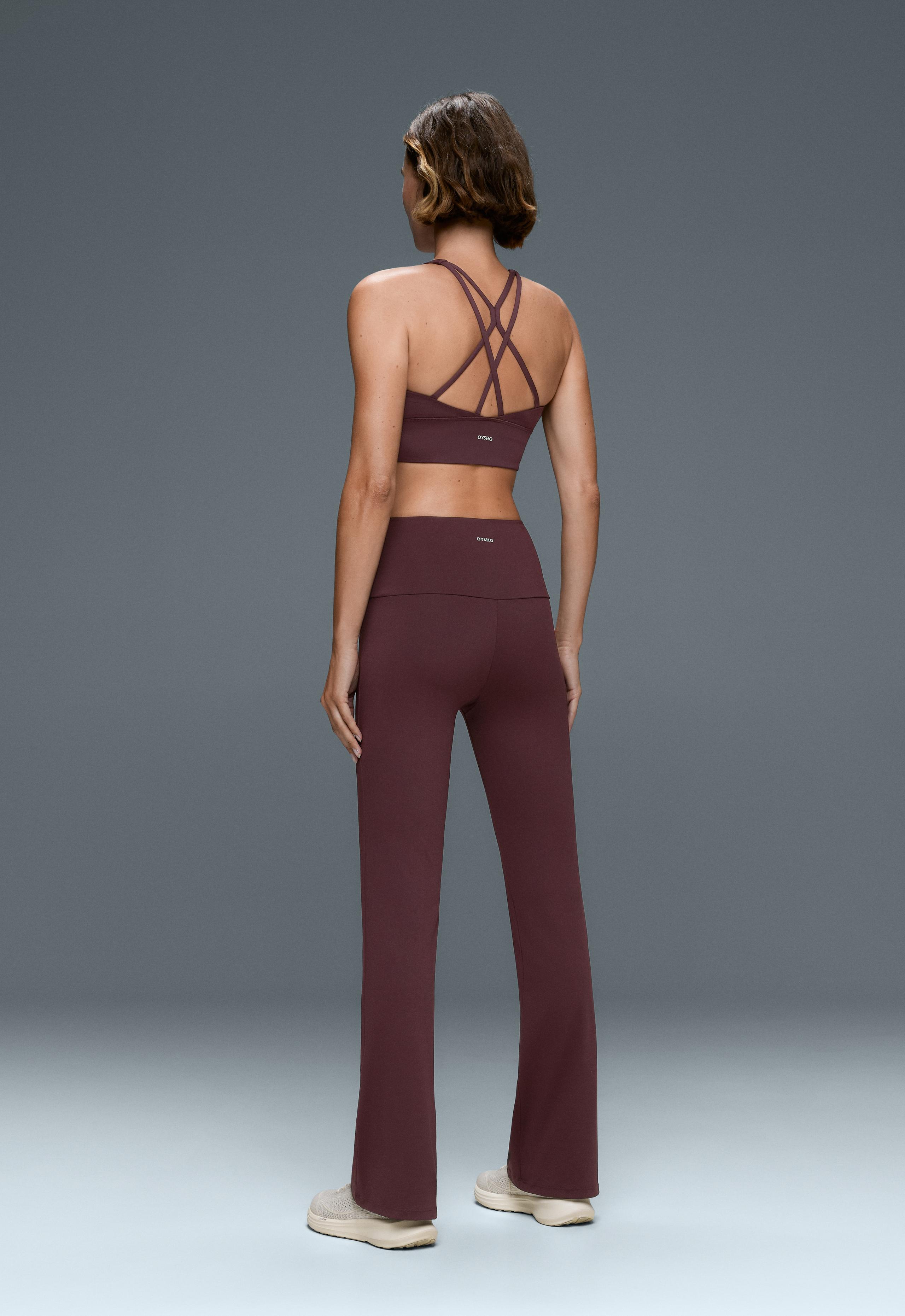 High-rise Comfortlux flare trousers - PLUM