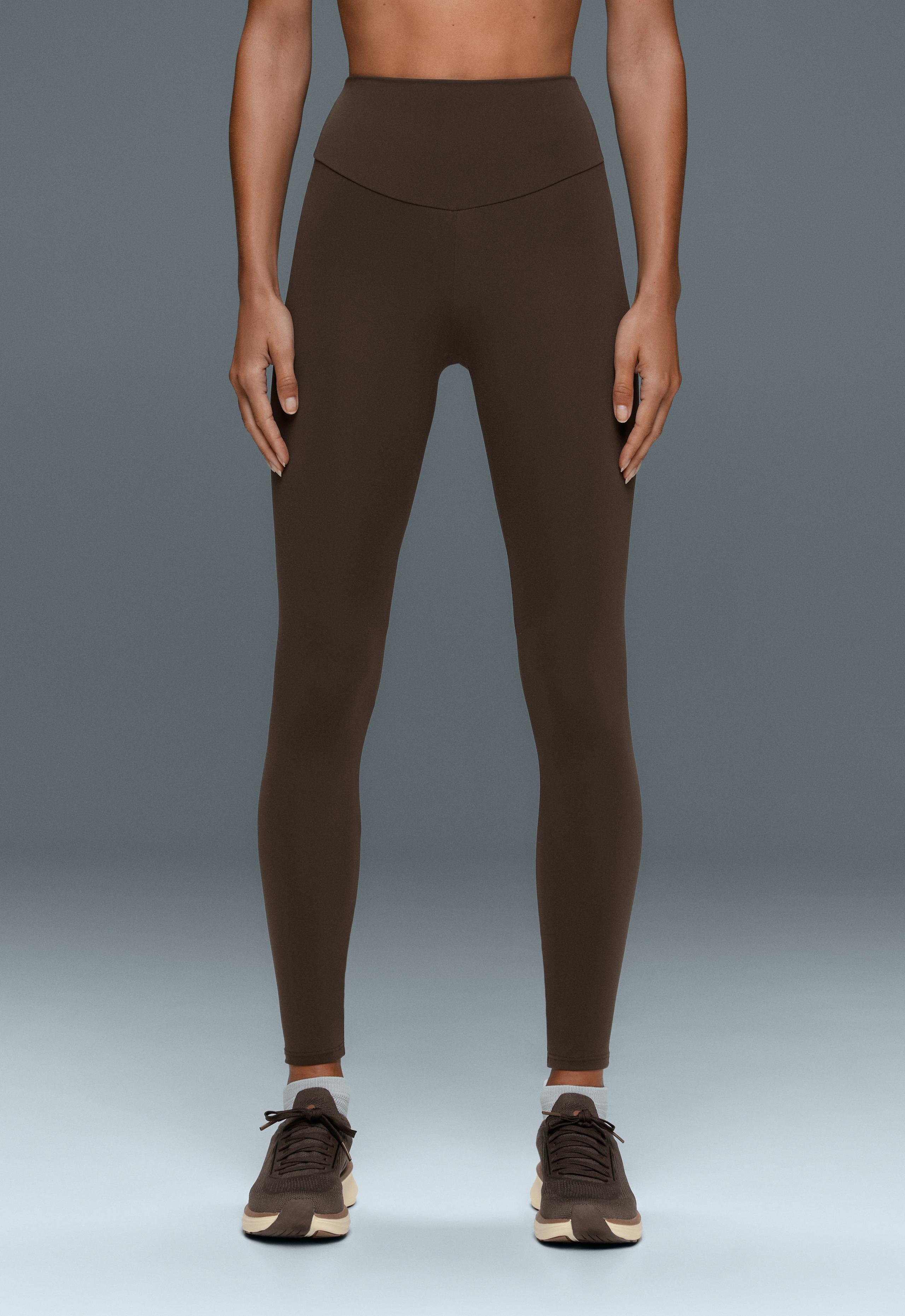 Comfortlux high-waisted ankle-length leggings - BROWN