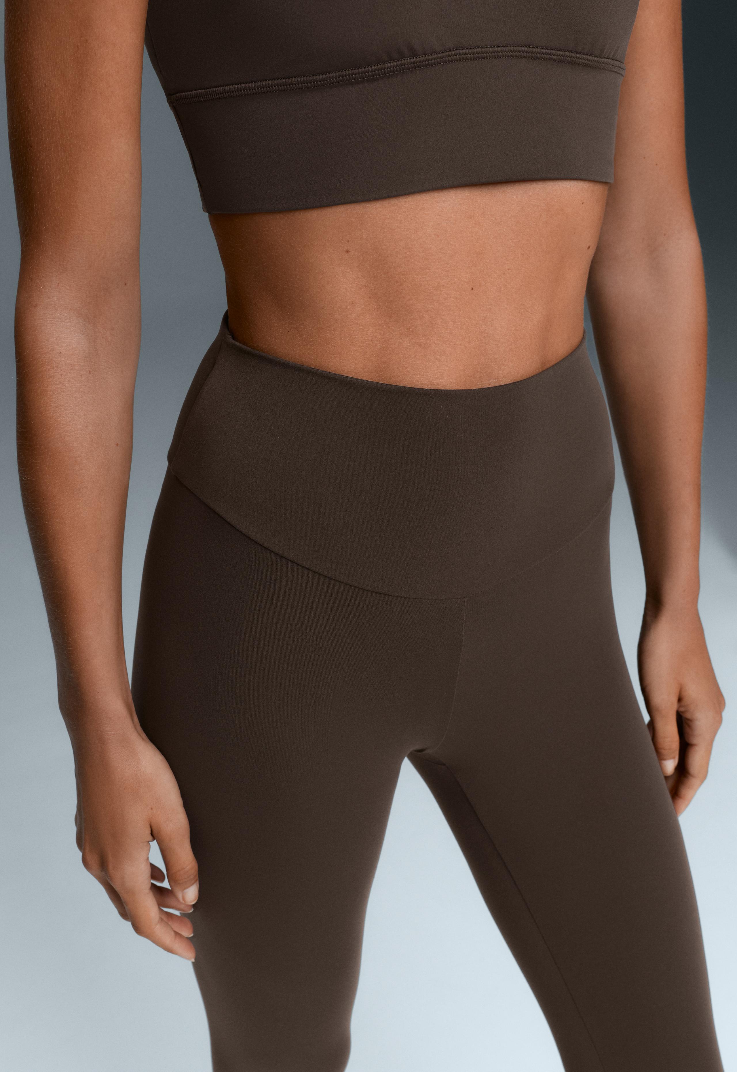 Comfortlux high-waisted ankle-length leggings - BROWN