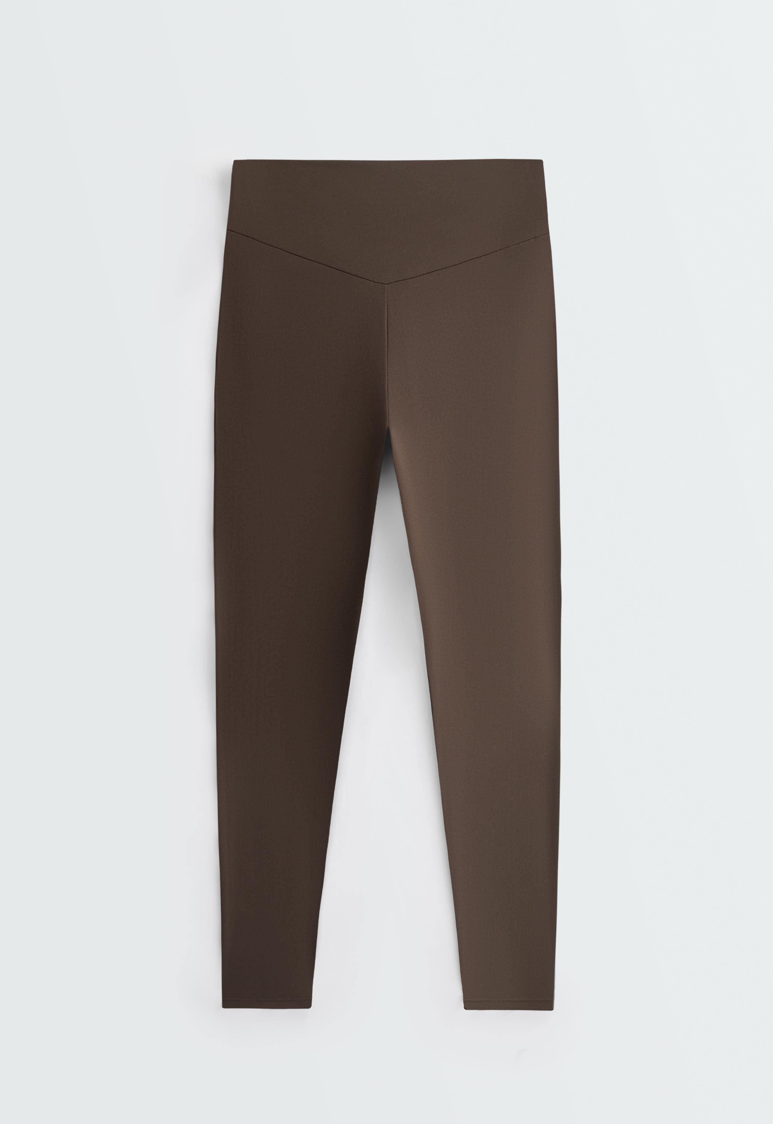 Comfortlux high-waisted ankle-length leggings - BROWN