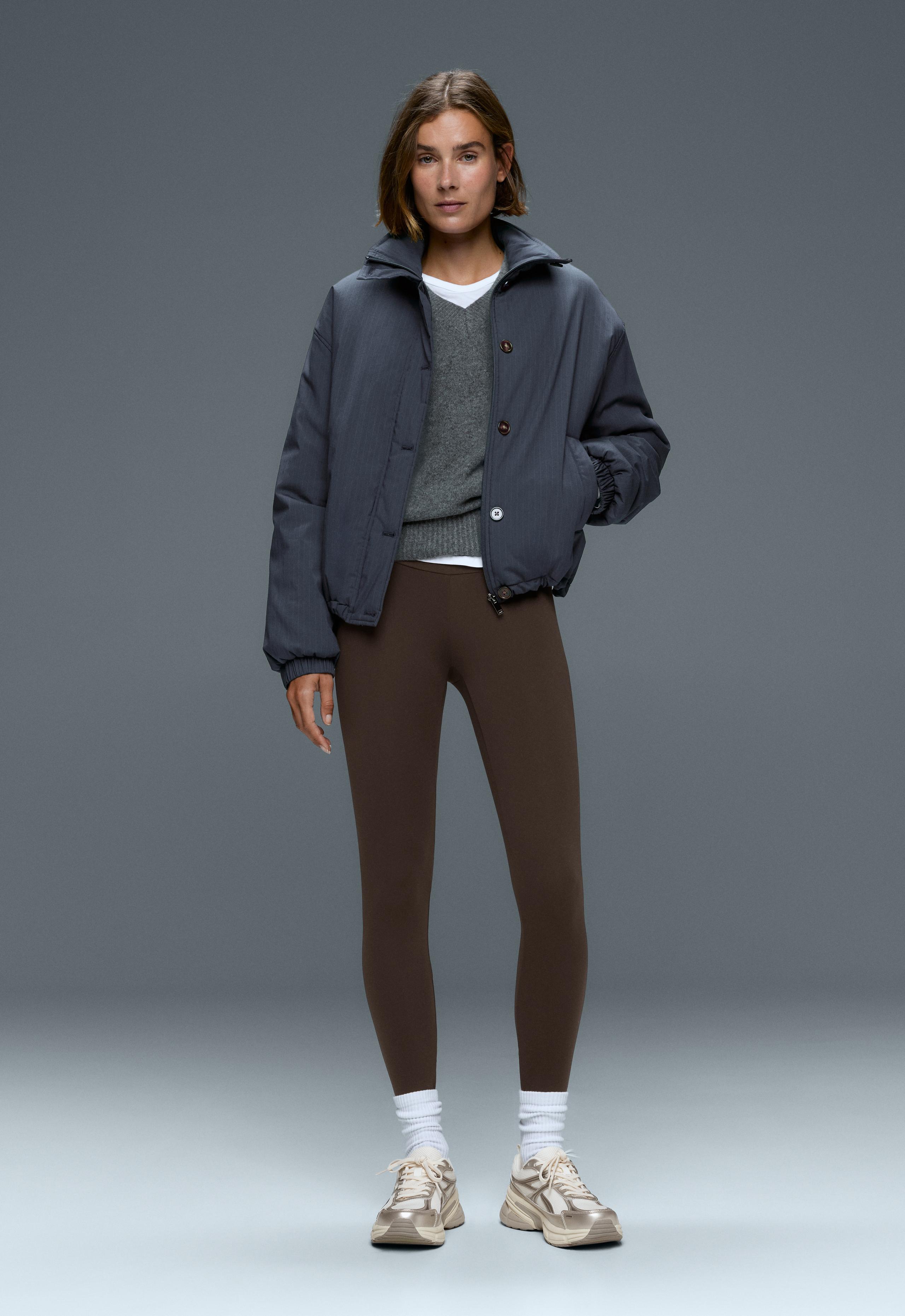 Comfortlux high-waisted ankle-length leggings - BROWN