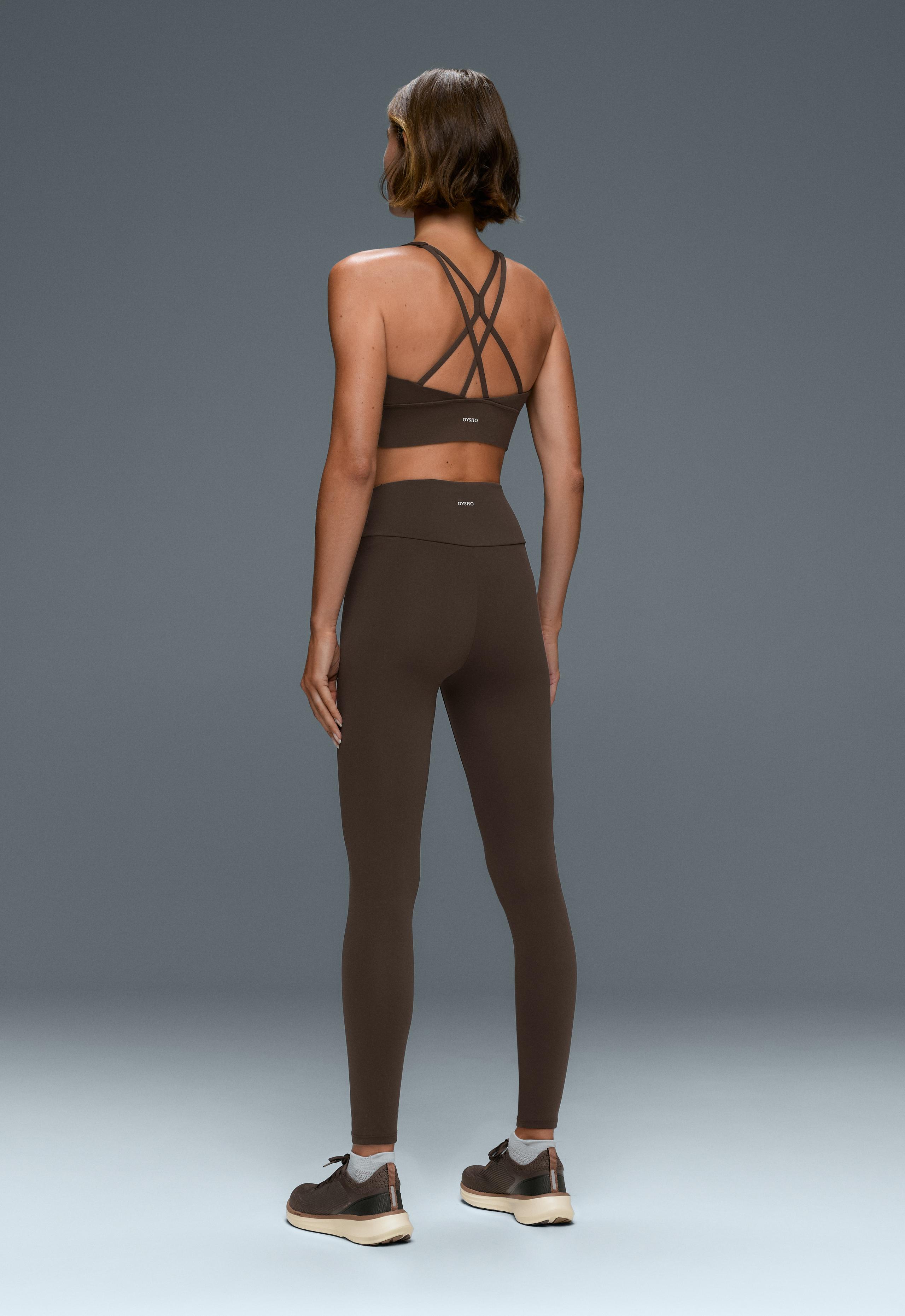 Comfortlux high-waisted ankle-length leggings - BROWN