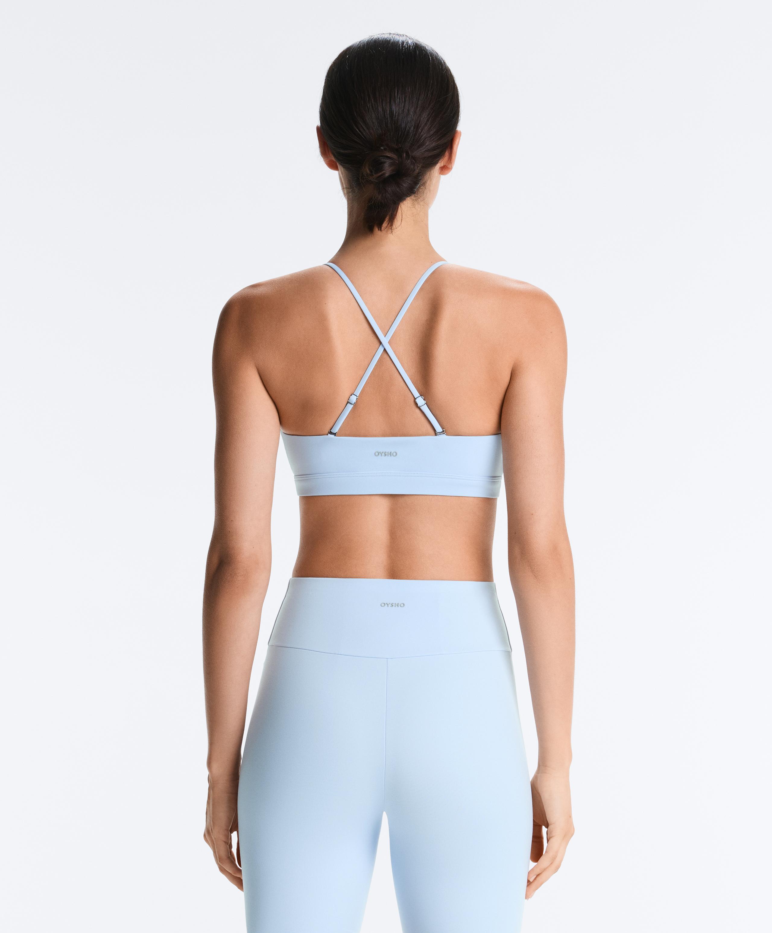 Low-support Comfortlux sports bra with straps - SKY BLUE