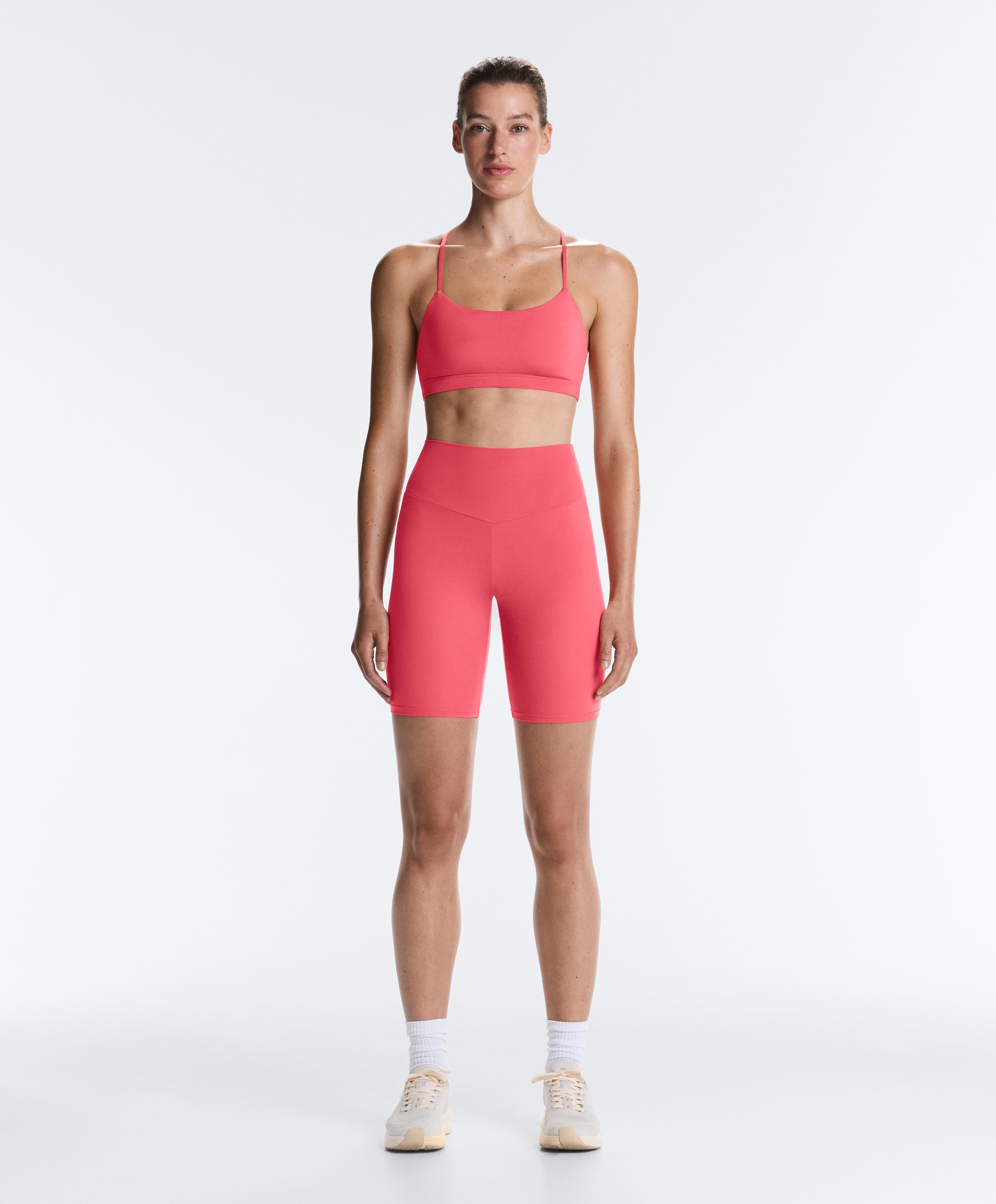 Low-support Comfortlux sports bra with straps - WASHED RED