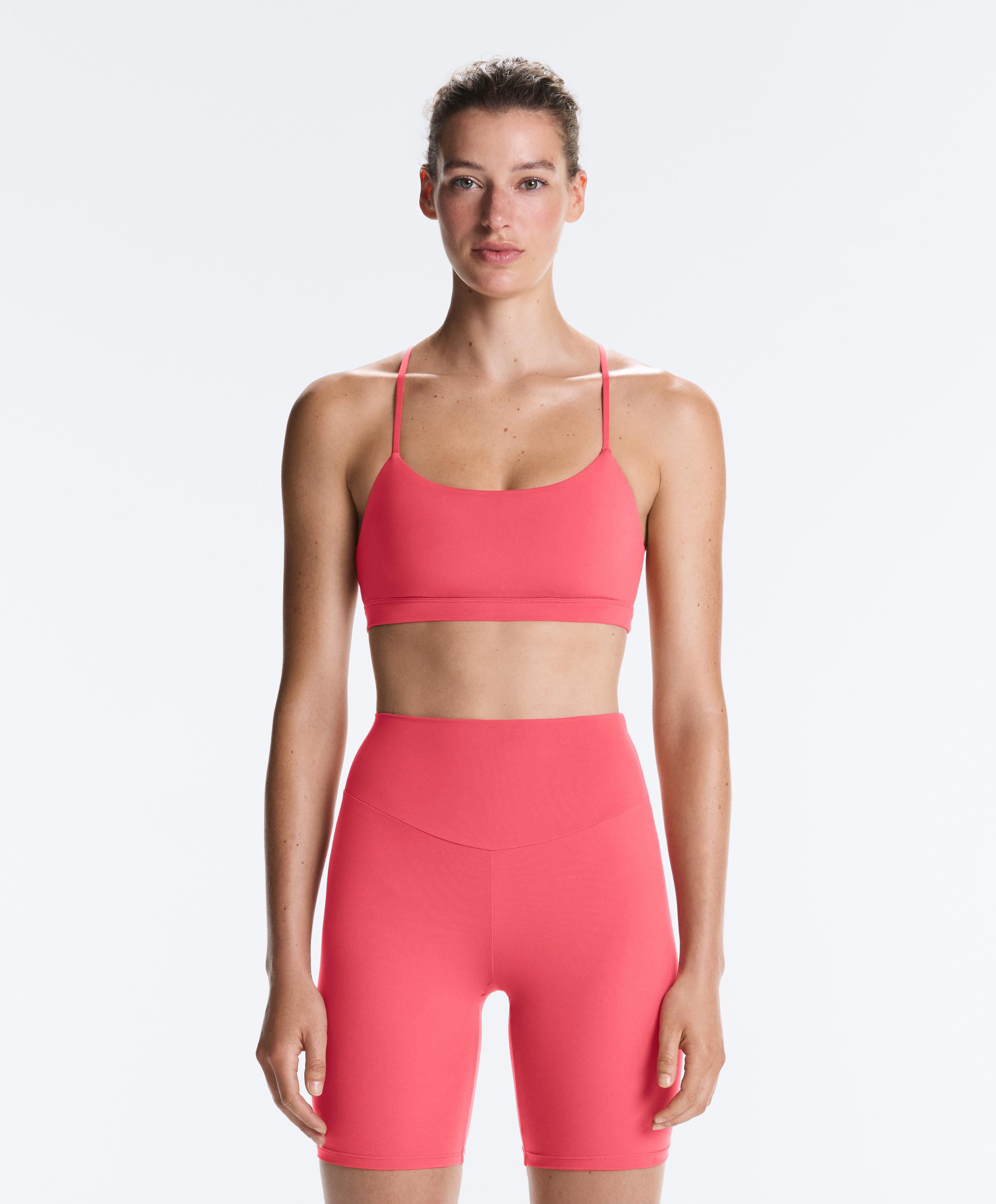 Low-support Comfortlux sports bra with straps - WASHED RED