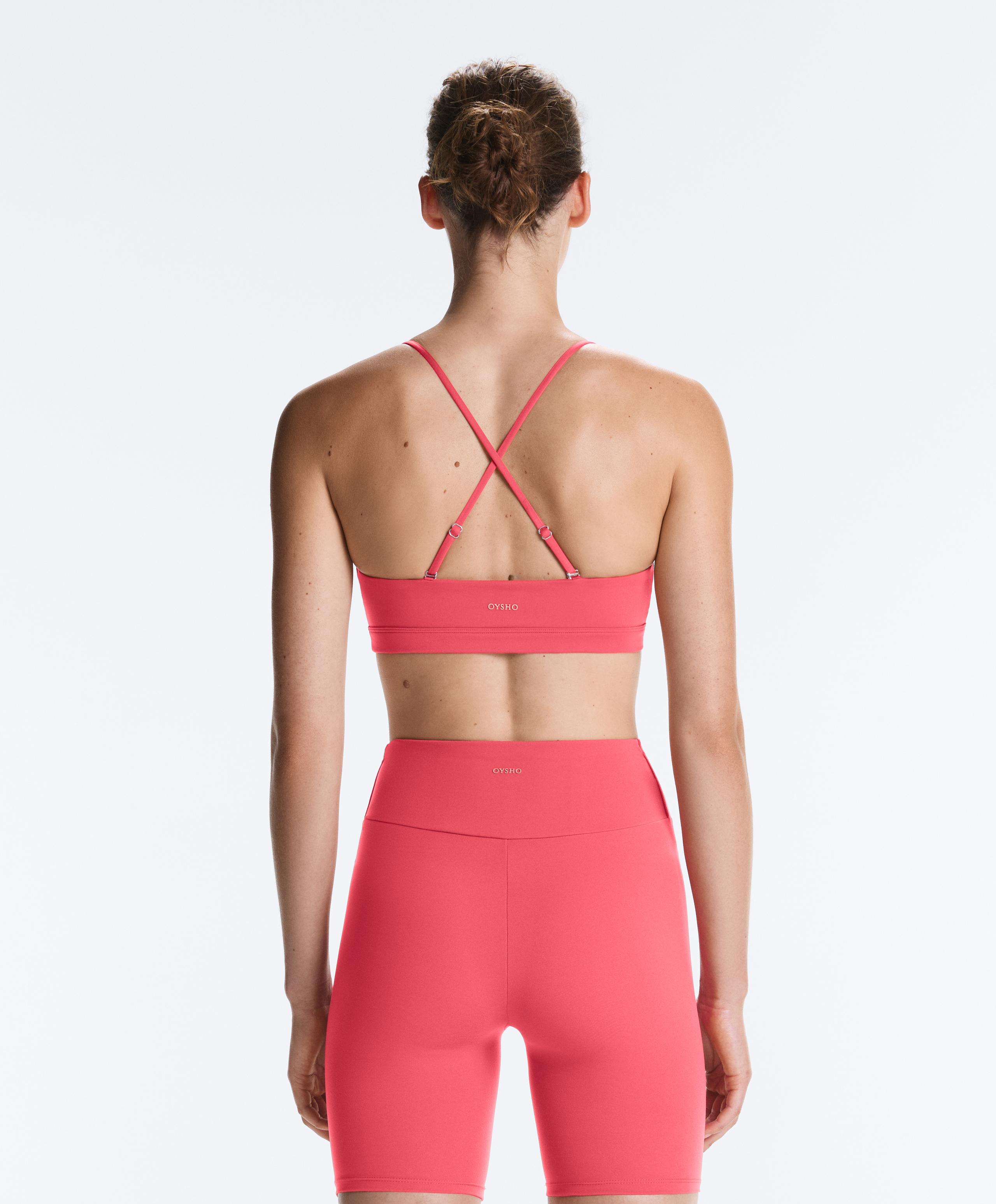 Low-support Comfortlux sports bra with straps - WASHED RED