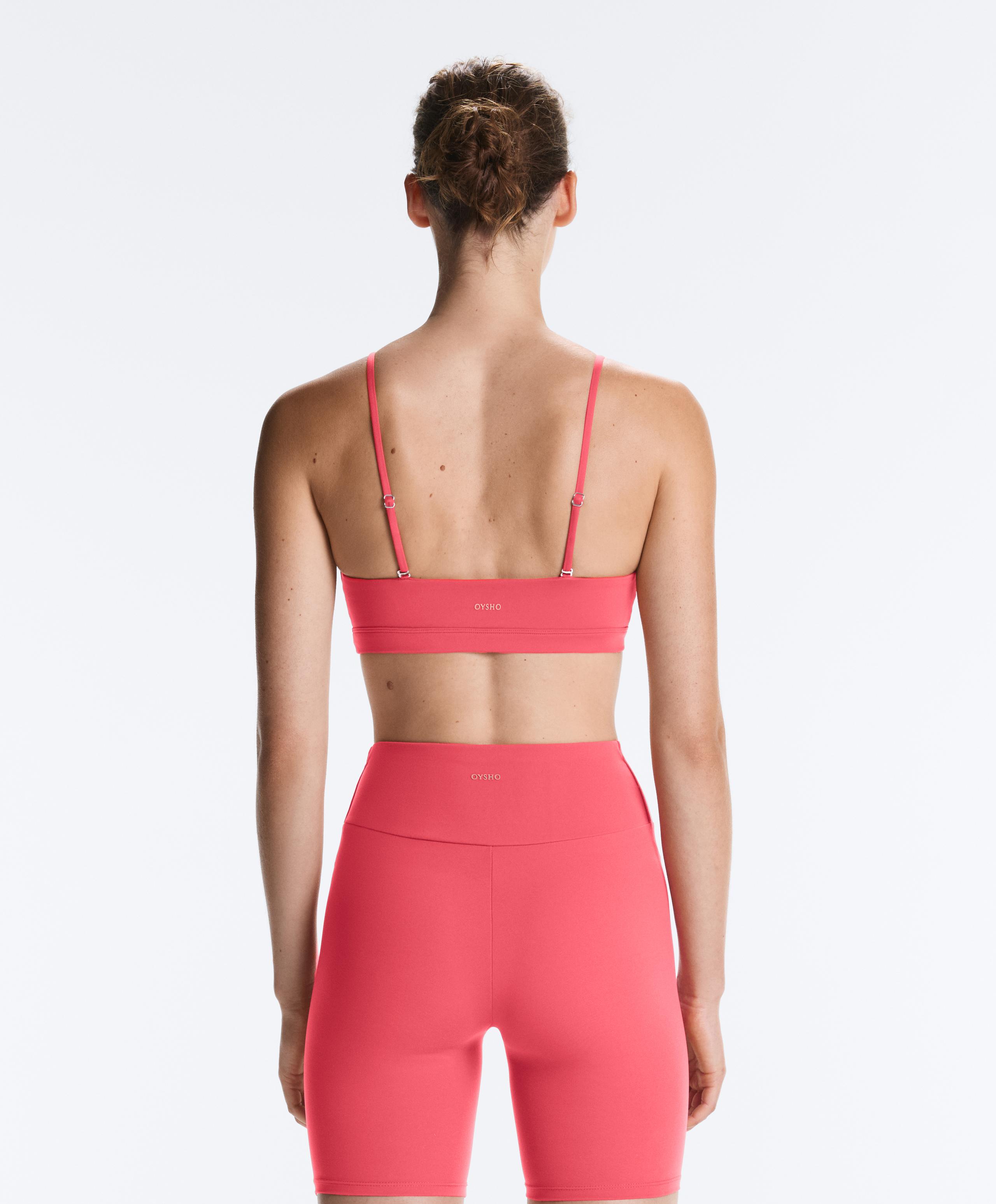 Low-support Comfortlux sports bra with straps - WASHED RED