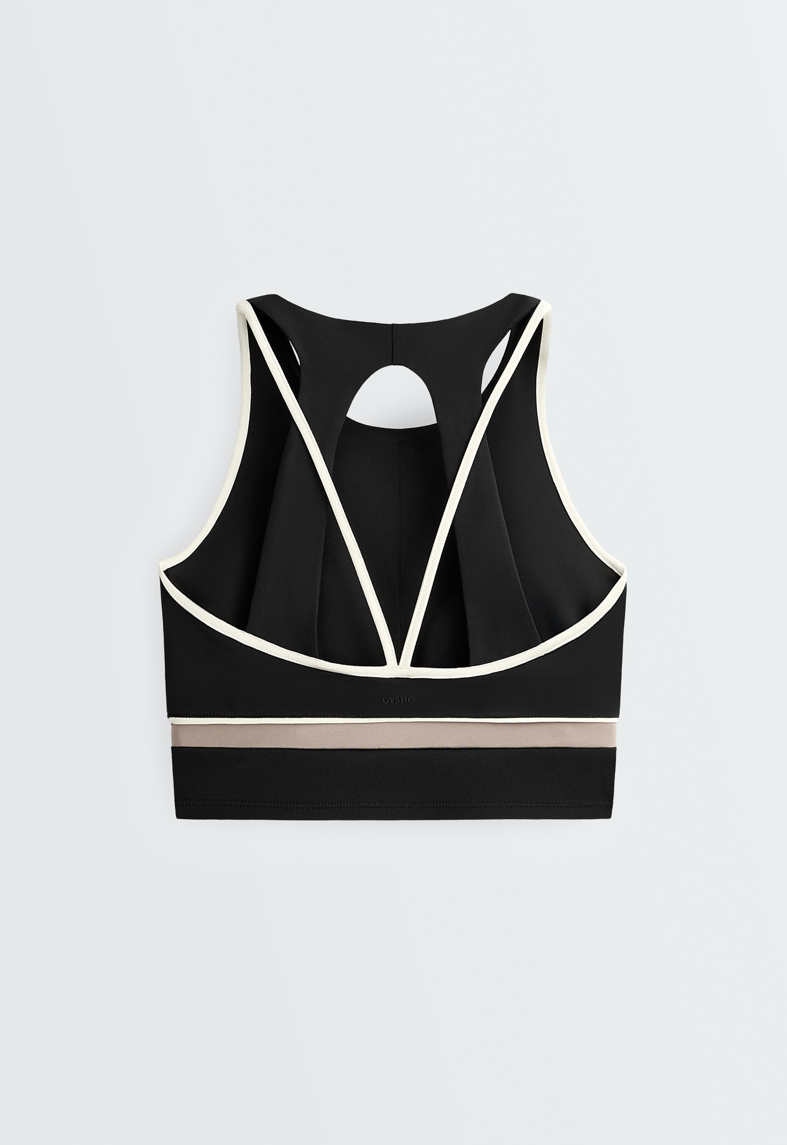 Contrast piping Comfortlux tank top - BLACK